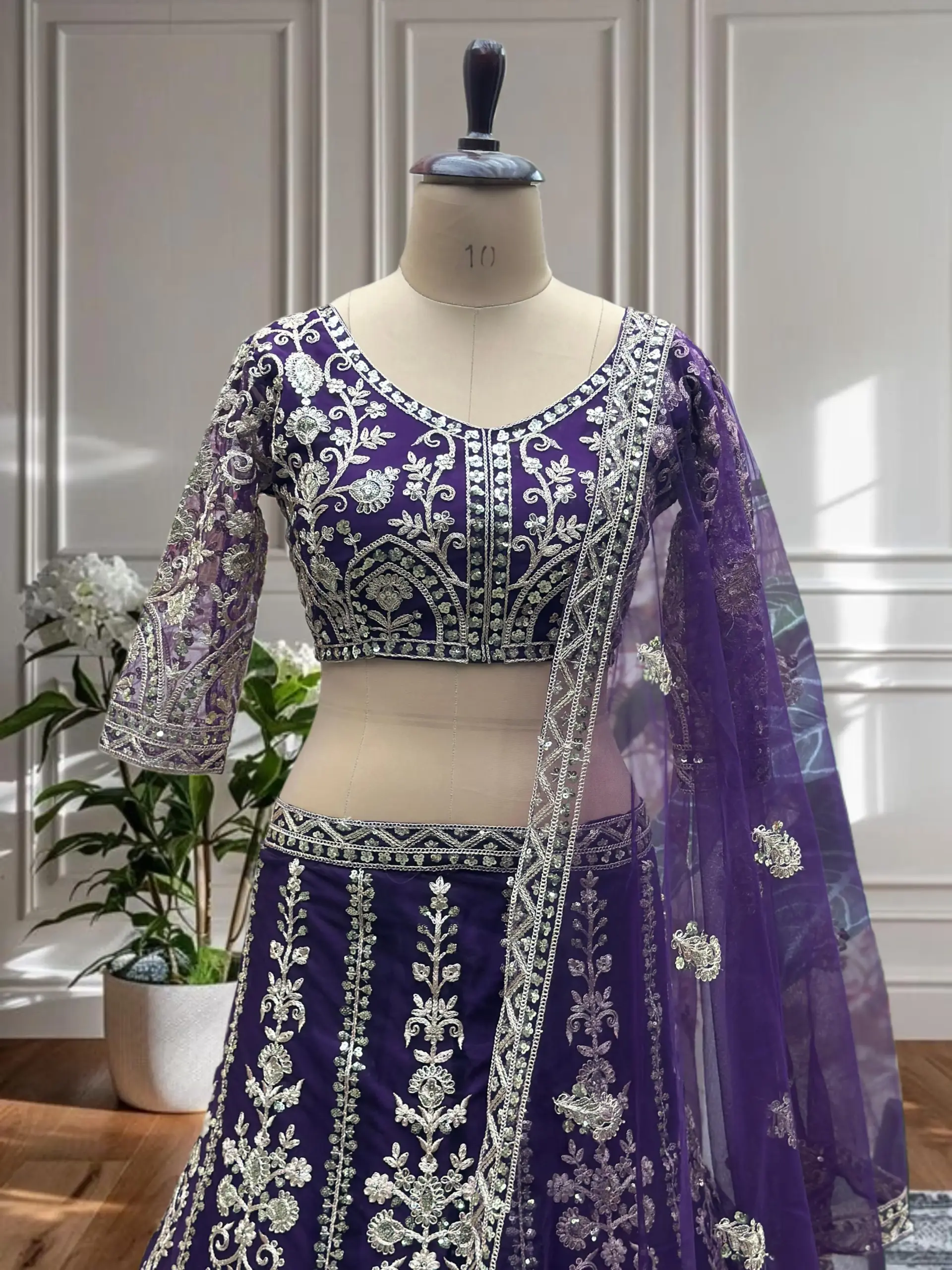 Big Size Net Lehenga for Wedding