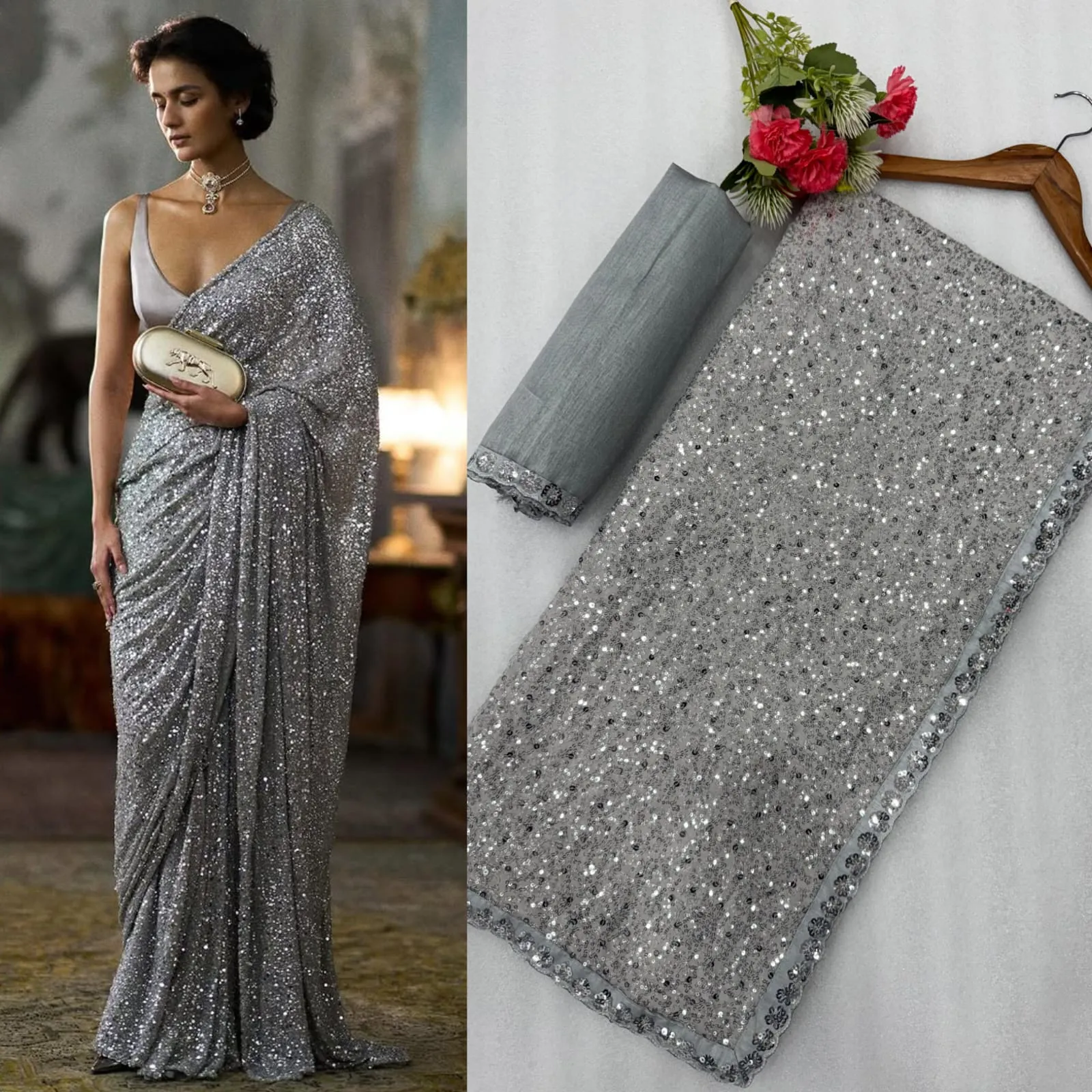 Boutique Bollywood Sequence saree