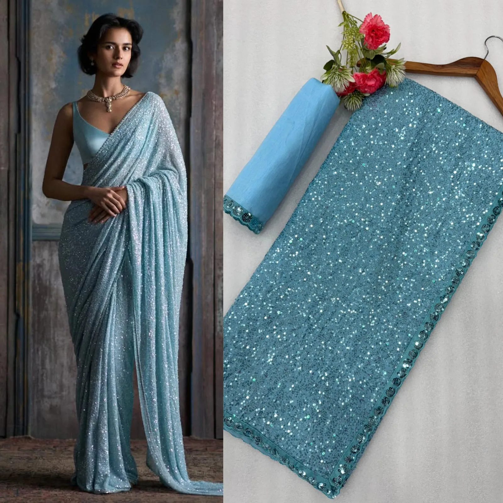 Boutique Bollywood Sequence saree