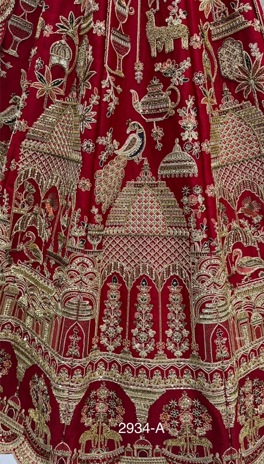 Bridal Double Dupatta Lehenga with Handwork - Image 6