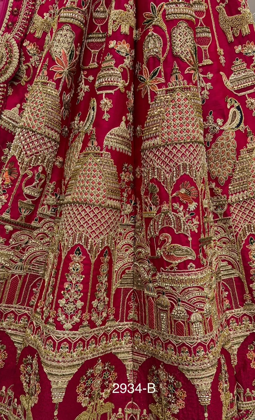 Bridal Double Dupatta Lehenga with Handwork - Image 9