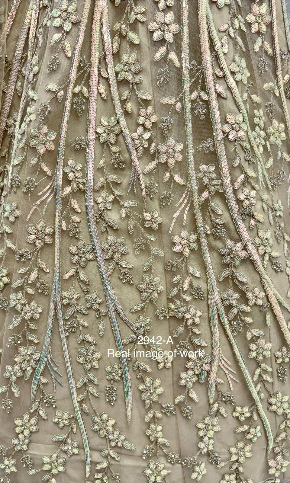 Bridal Net Sequence Golden Lehenga