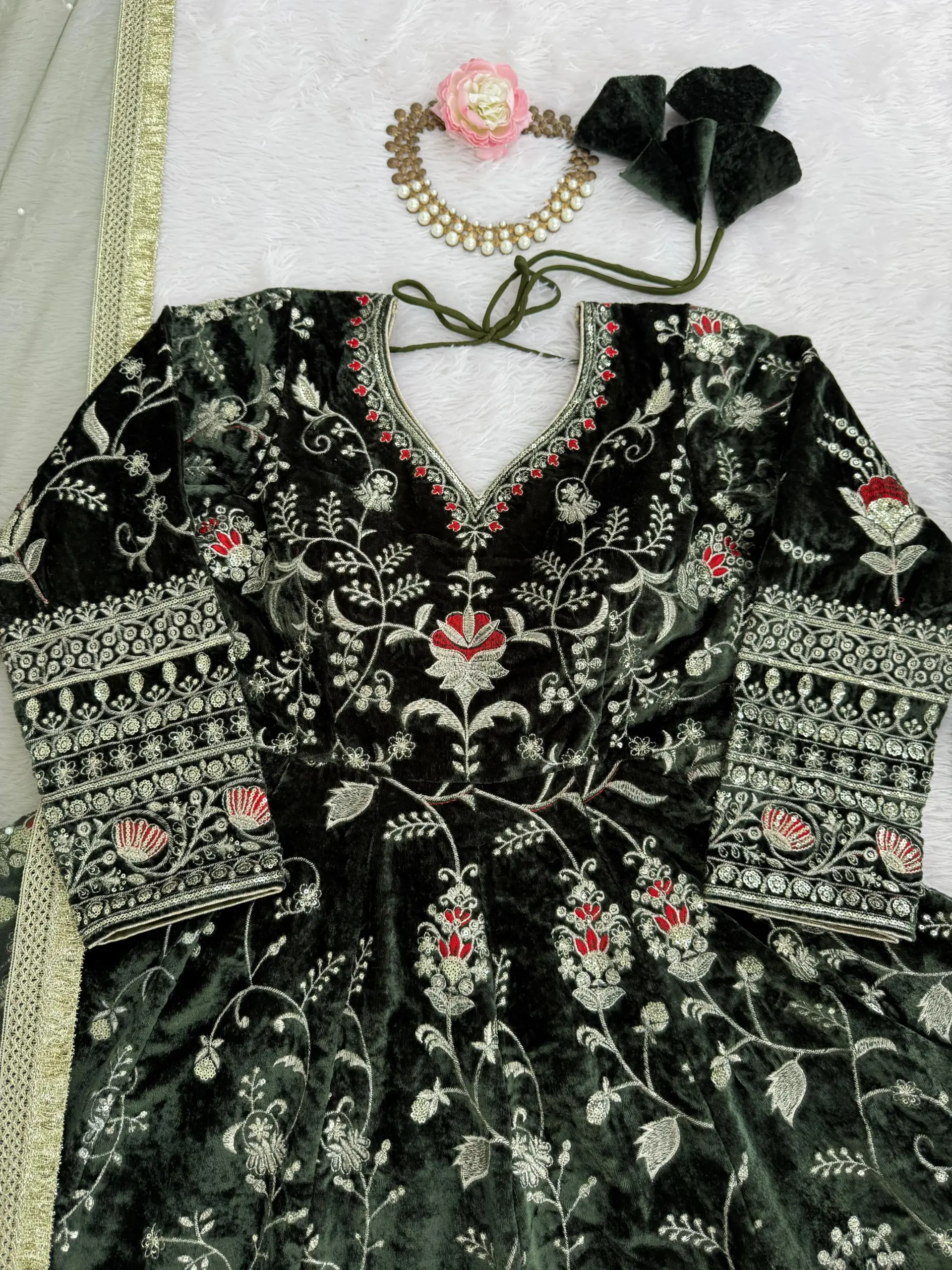 Buy Winter Velvet Anarkali Suit Under 2500