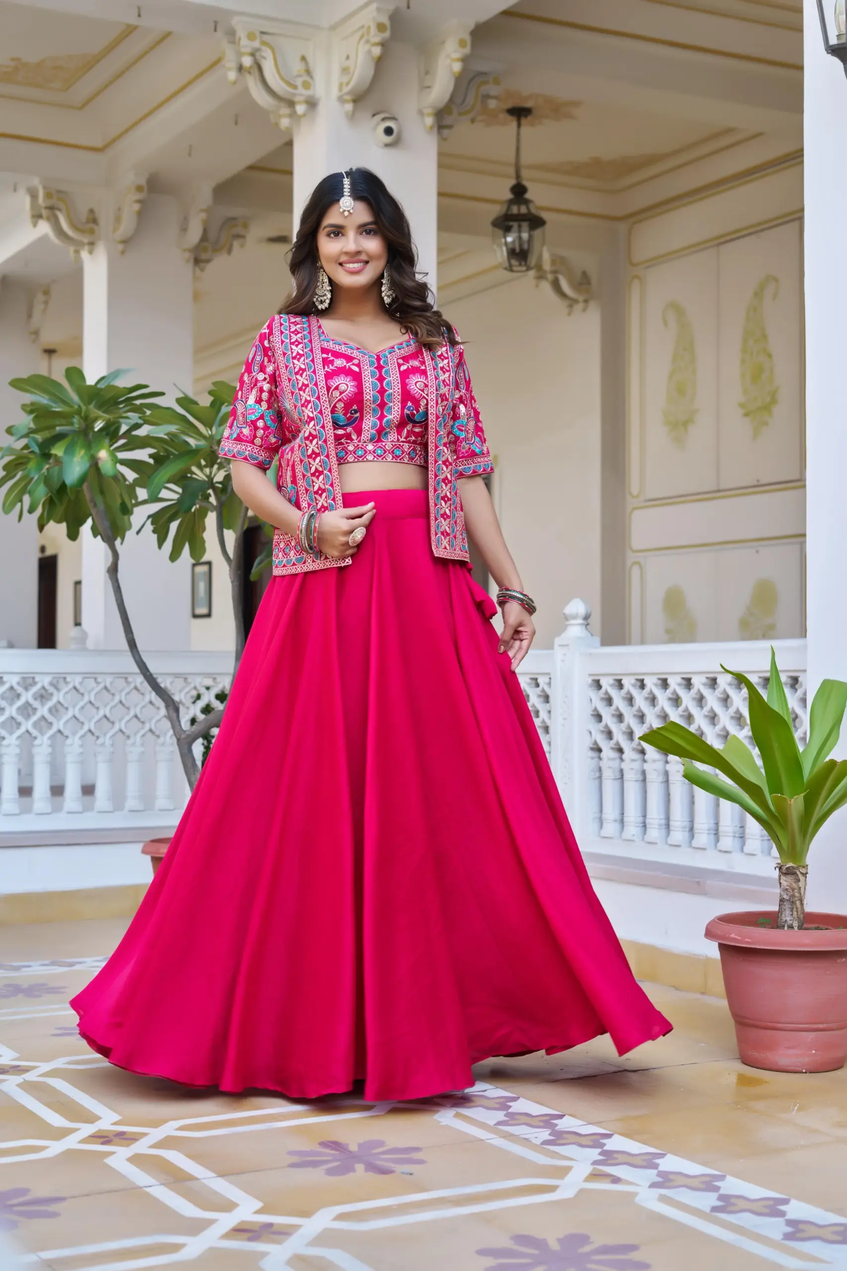 Designer Readymade Lehenga with Koti Design