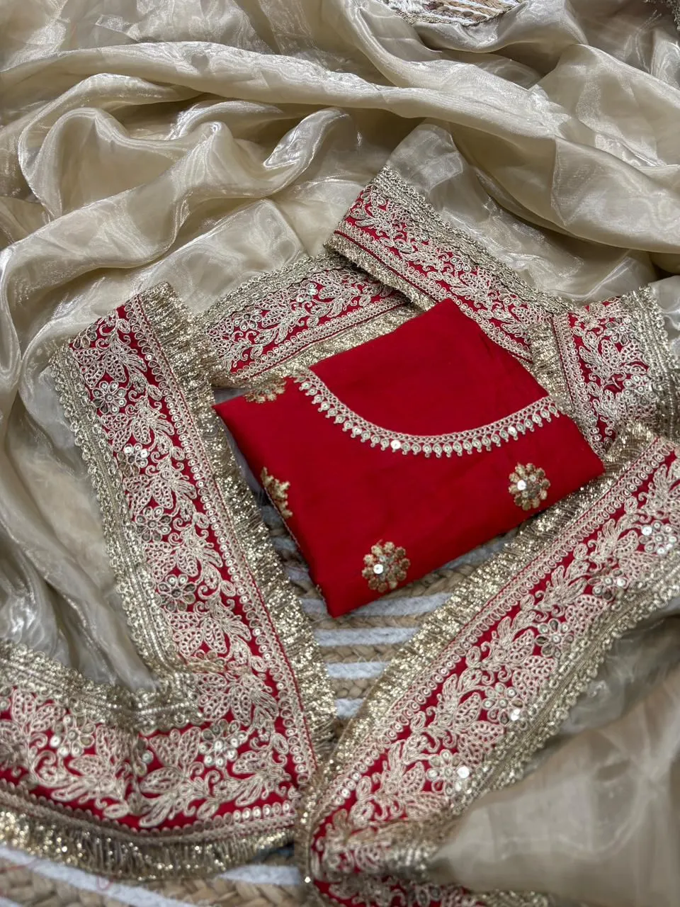 Durga Pooja Madhuri Inspired Saree