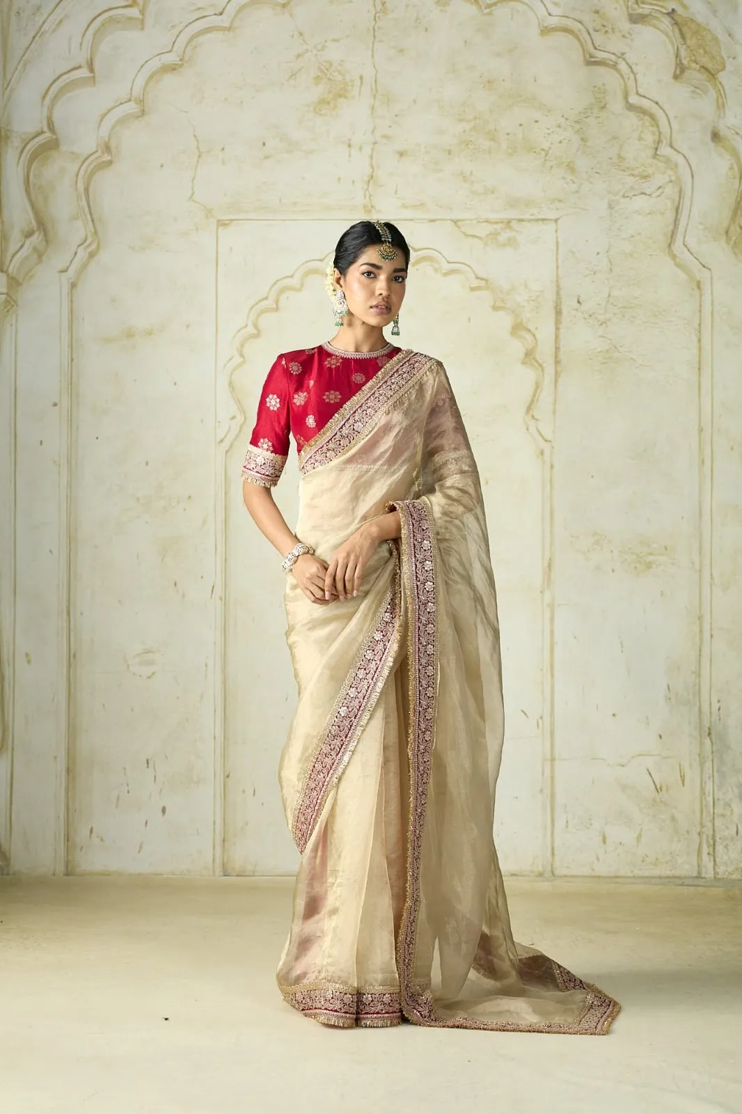 Durga Pooja Madhuri Inspired Saree