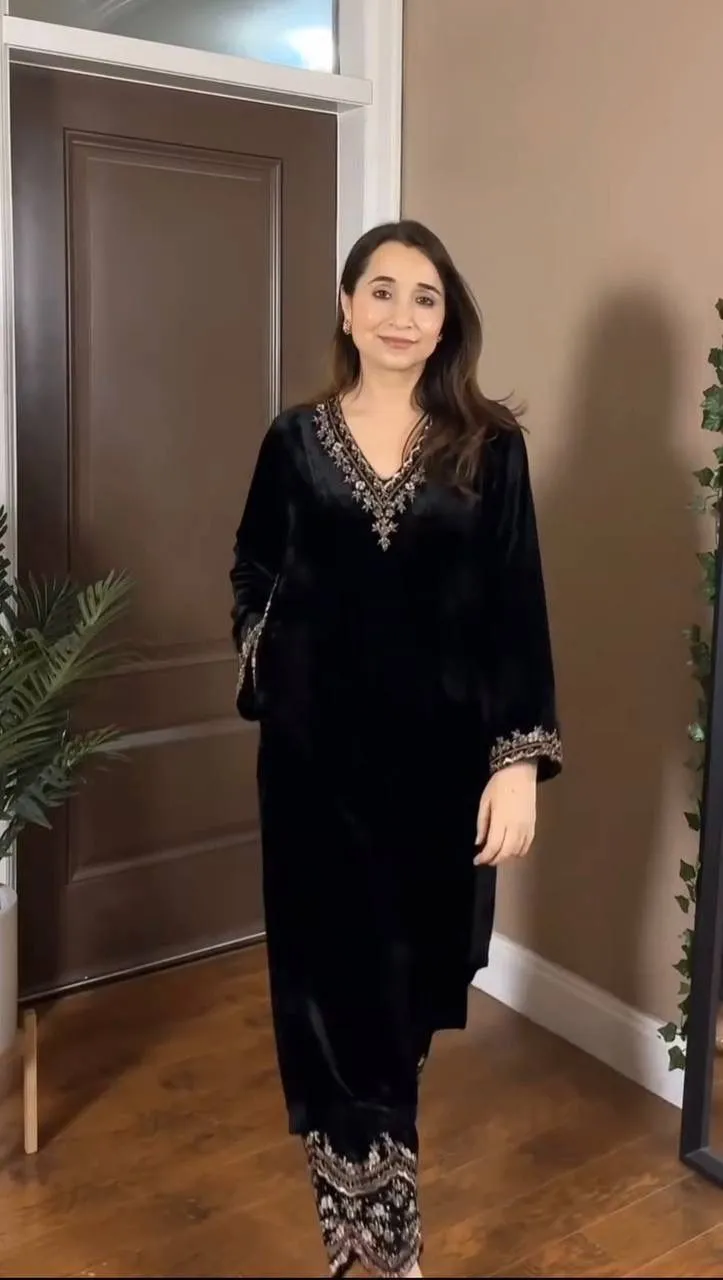 Embroidery Velvet Co ord Sets