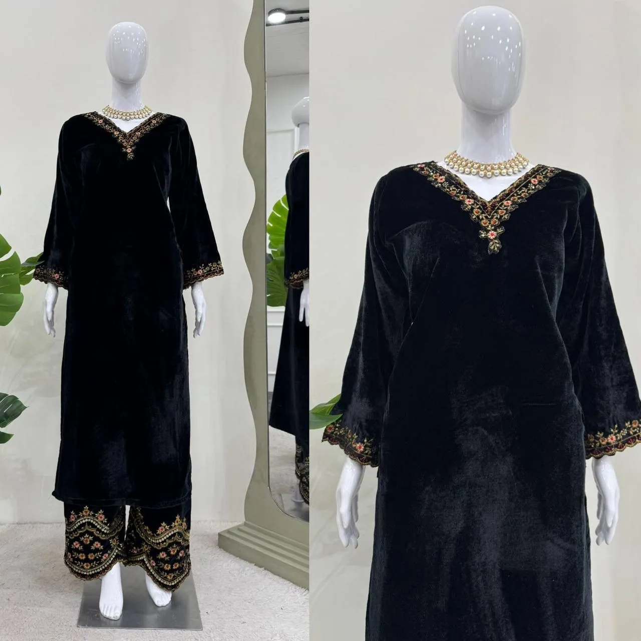 Embroidery Velvet Co ord Sets