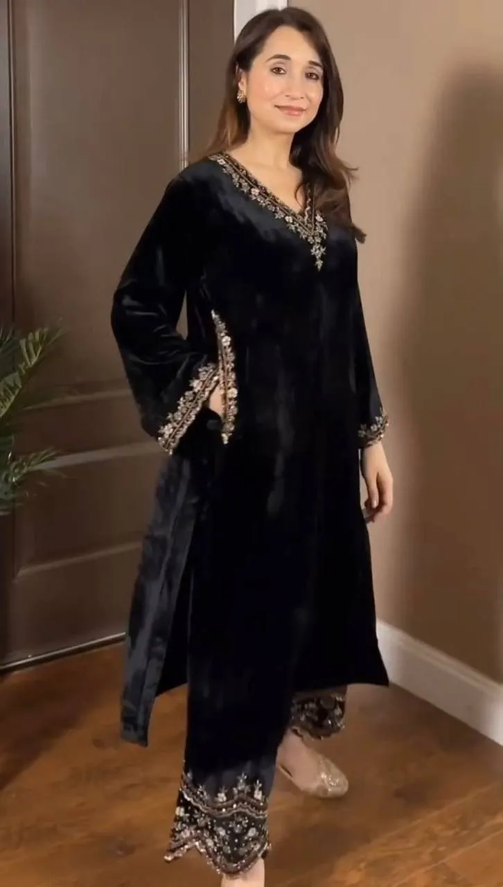 Embroidery Velvet Co ord Sets
