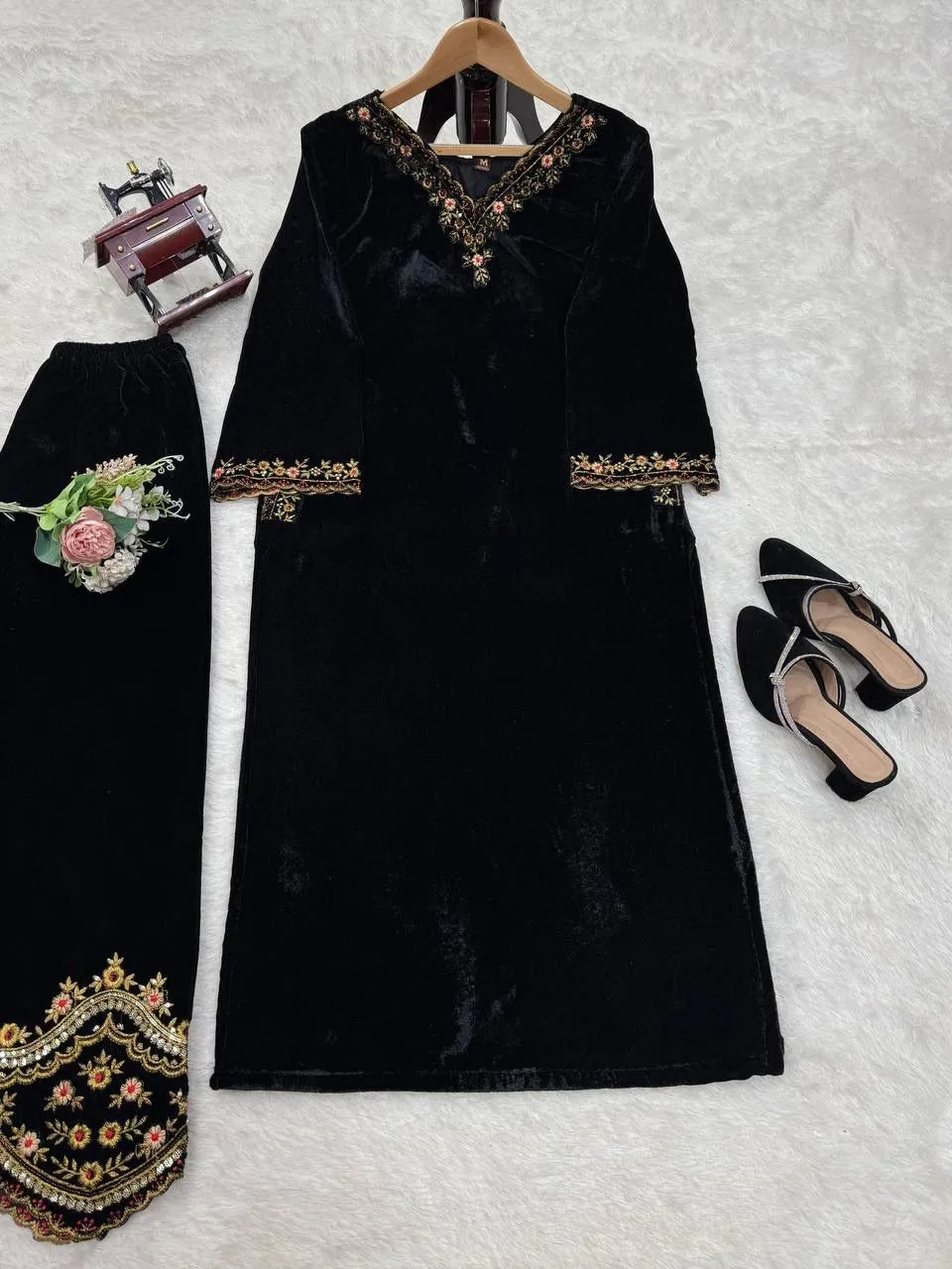 Embroidery Velvet Co ord Sets