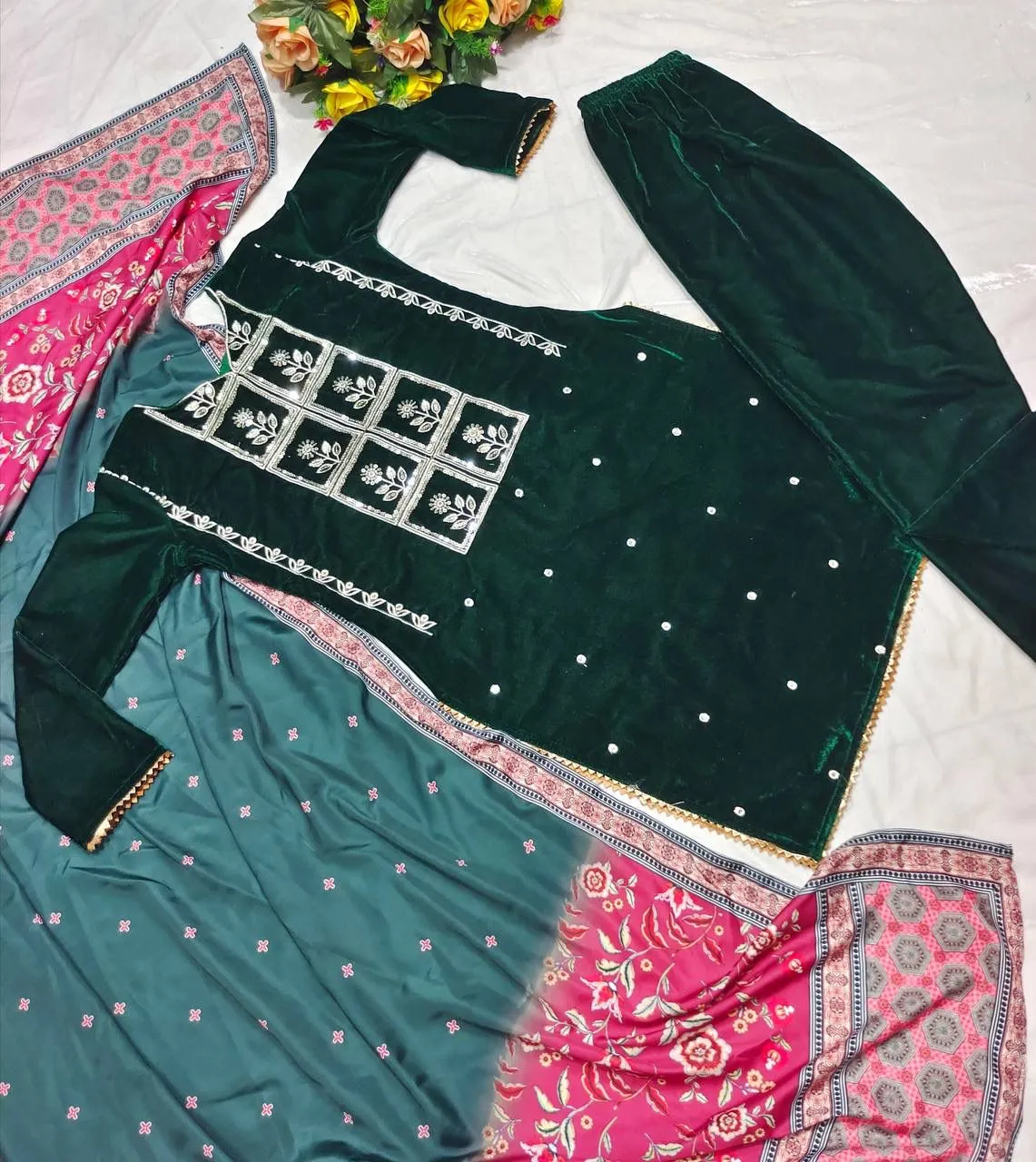 Embroidery Velvet Readymade Salwar