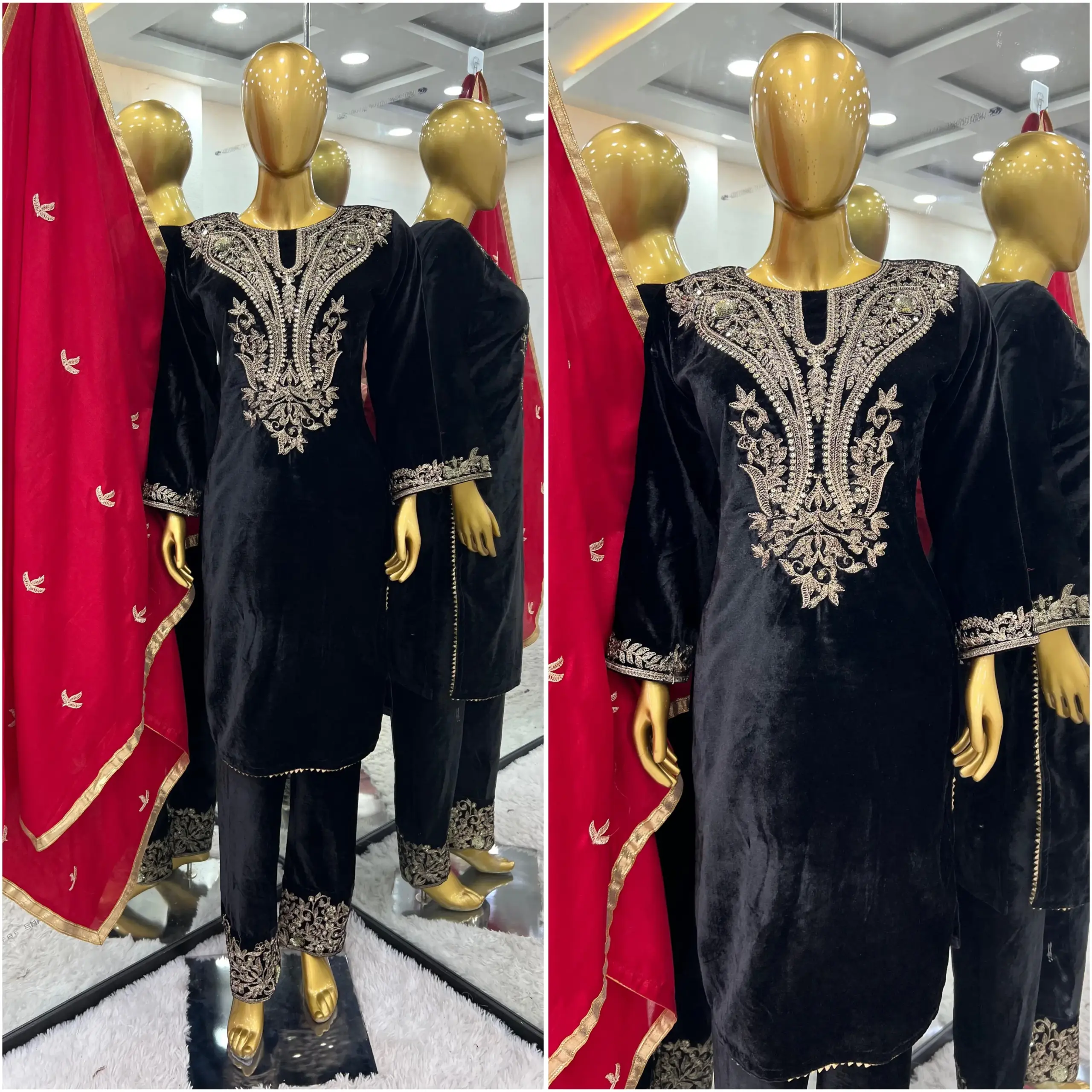 Embroidery Velvet Salwar Suit for winter