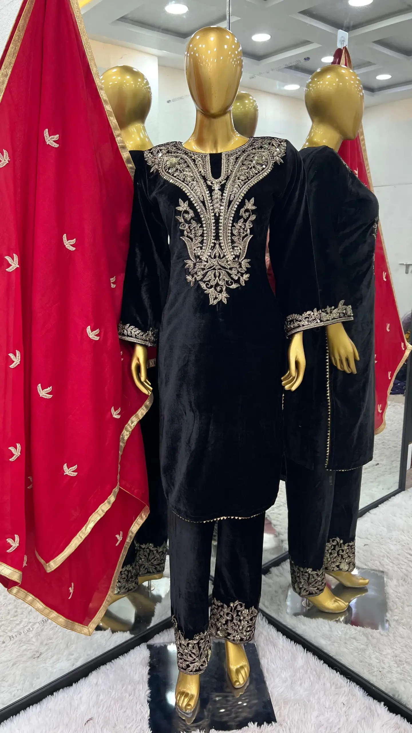 Embroidery Velvet Salwar Suit for winter