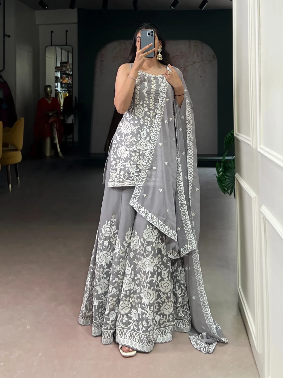 Fancy Grea Sharara Salwar Suit