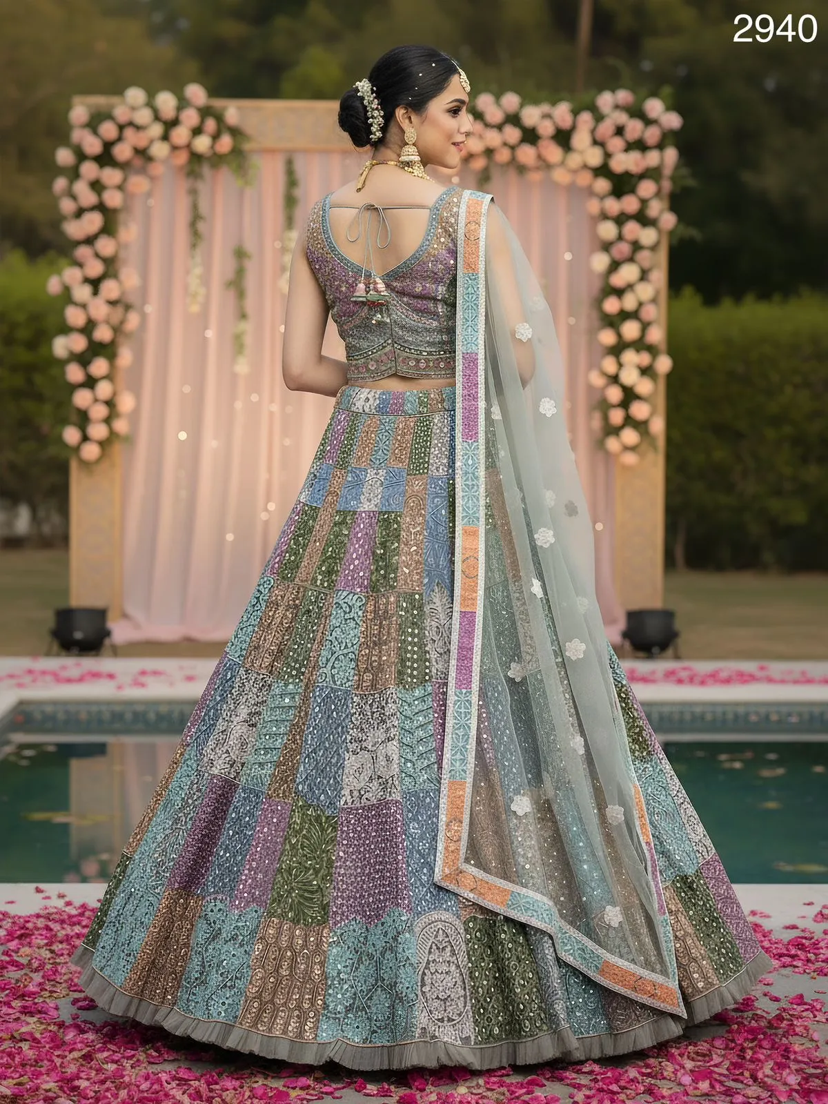 Full Embroidery Multi Color Bridal Lehenga