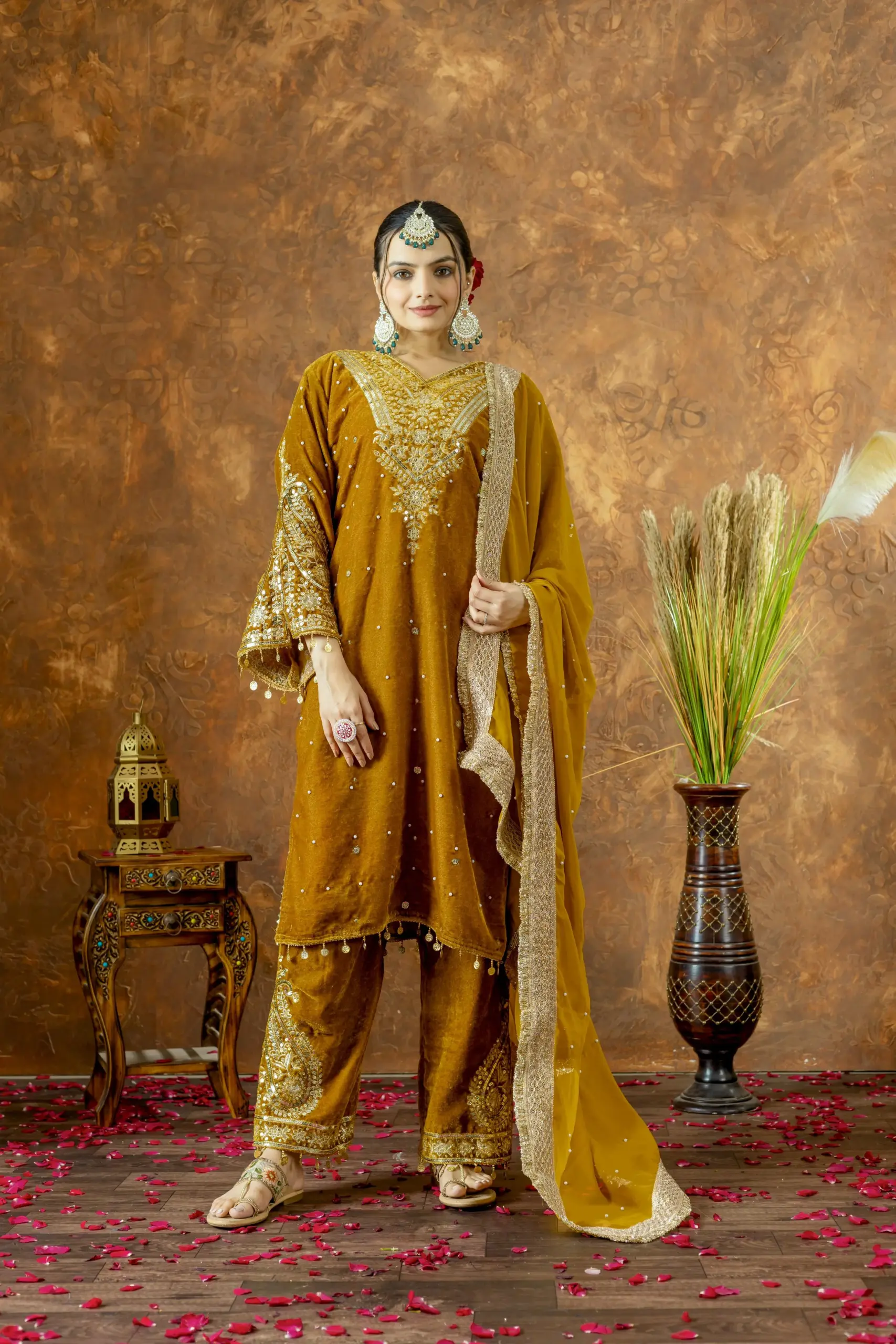 Heavy Embroidery Velvet Salwar Suit for Winter