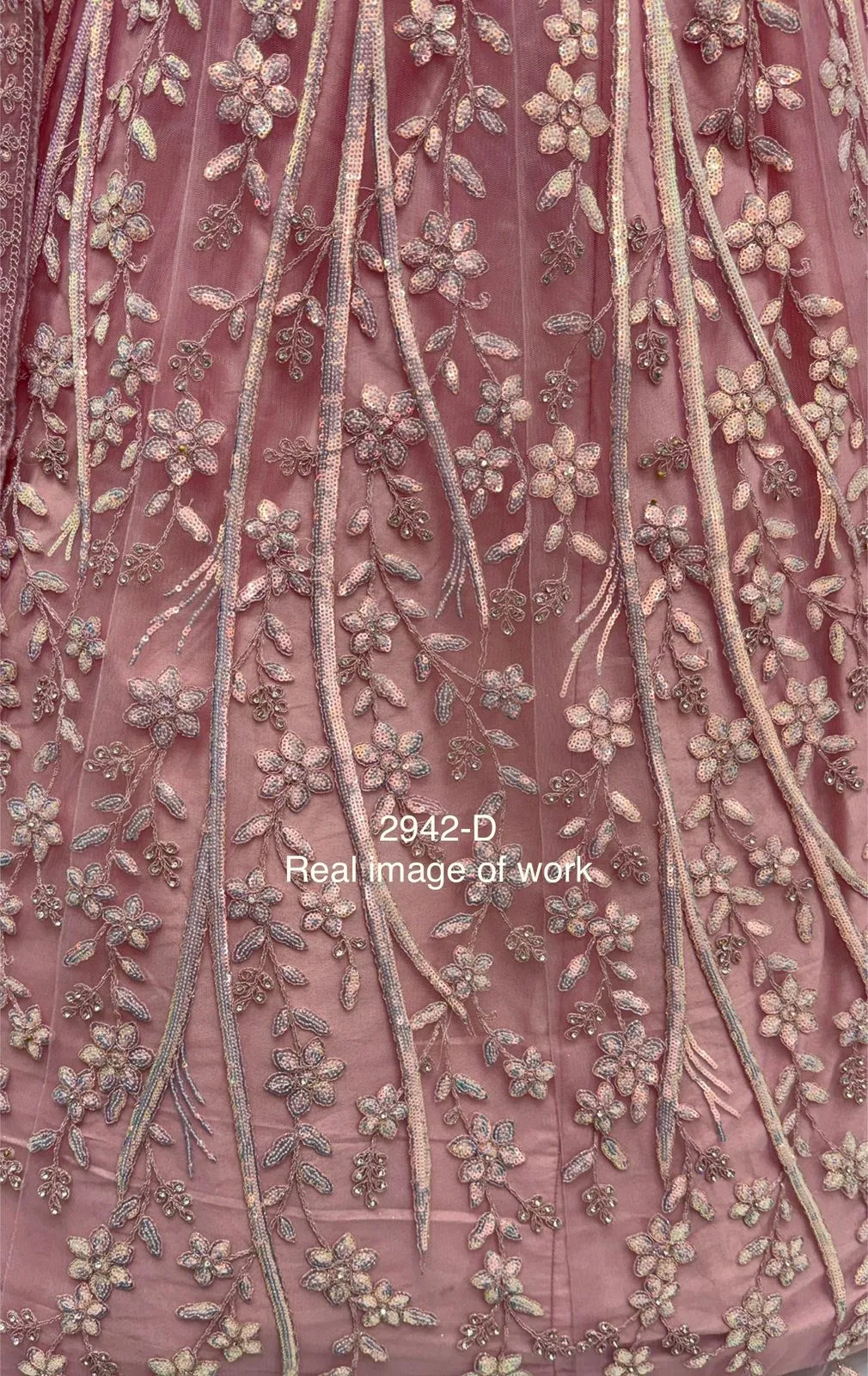 Heavy Sequence Embroidery Reception Pink Lehenga