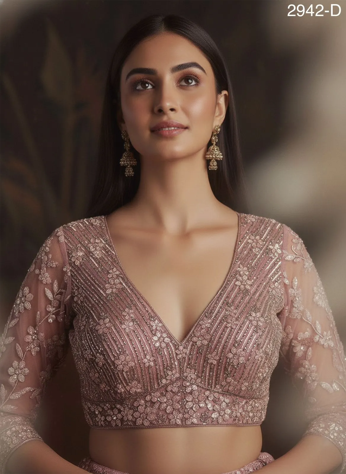 Heavy Sequence Embroidery Reception Pink Lehenga