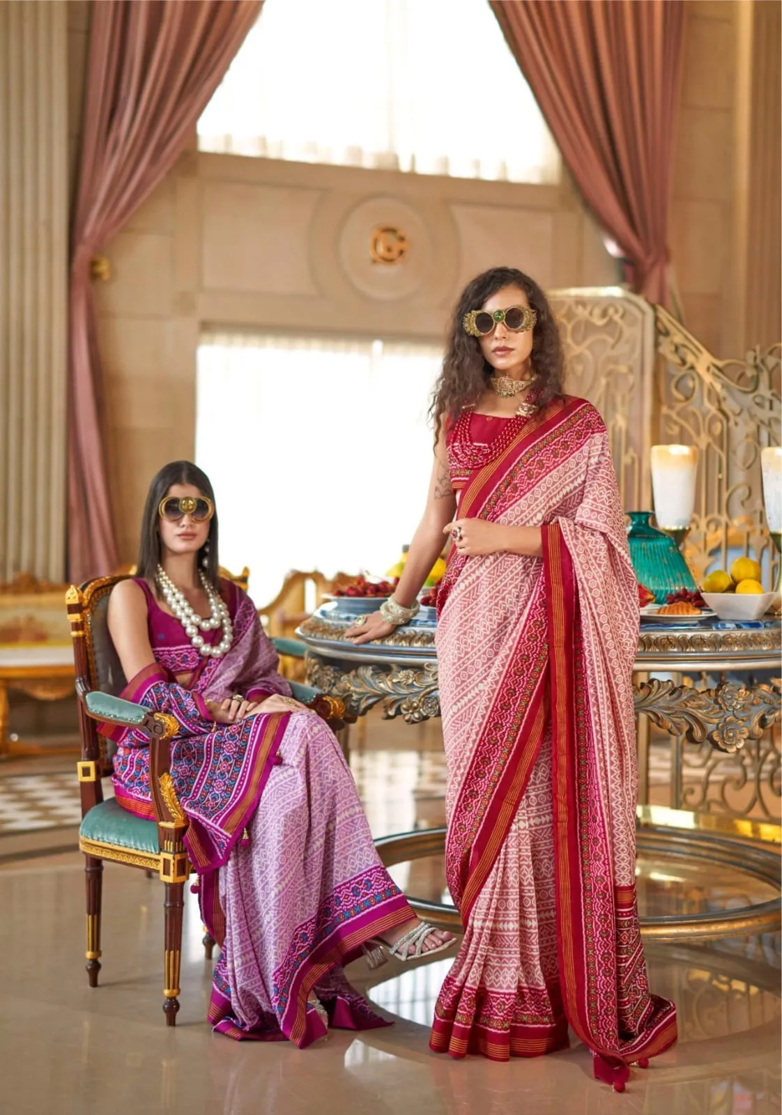 Ikkat Silk Printed Saree Collection