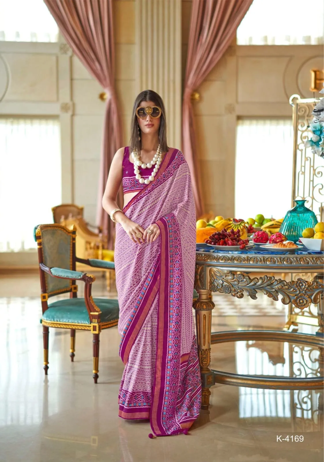 Ikkat Silk Printed Saree Collection