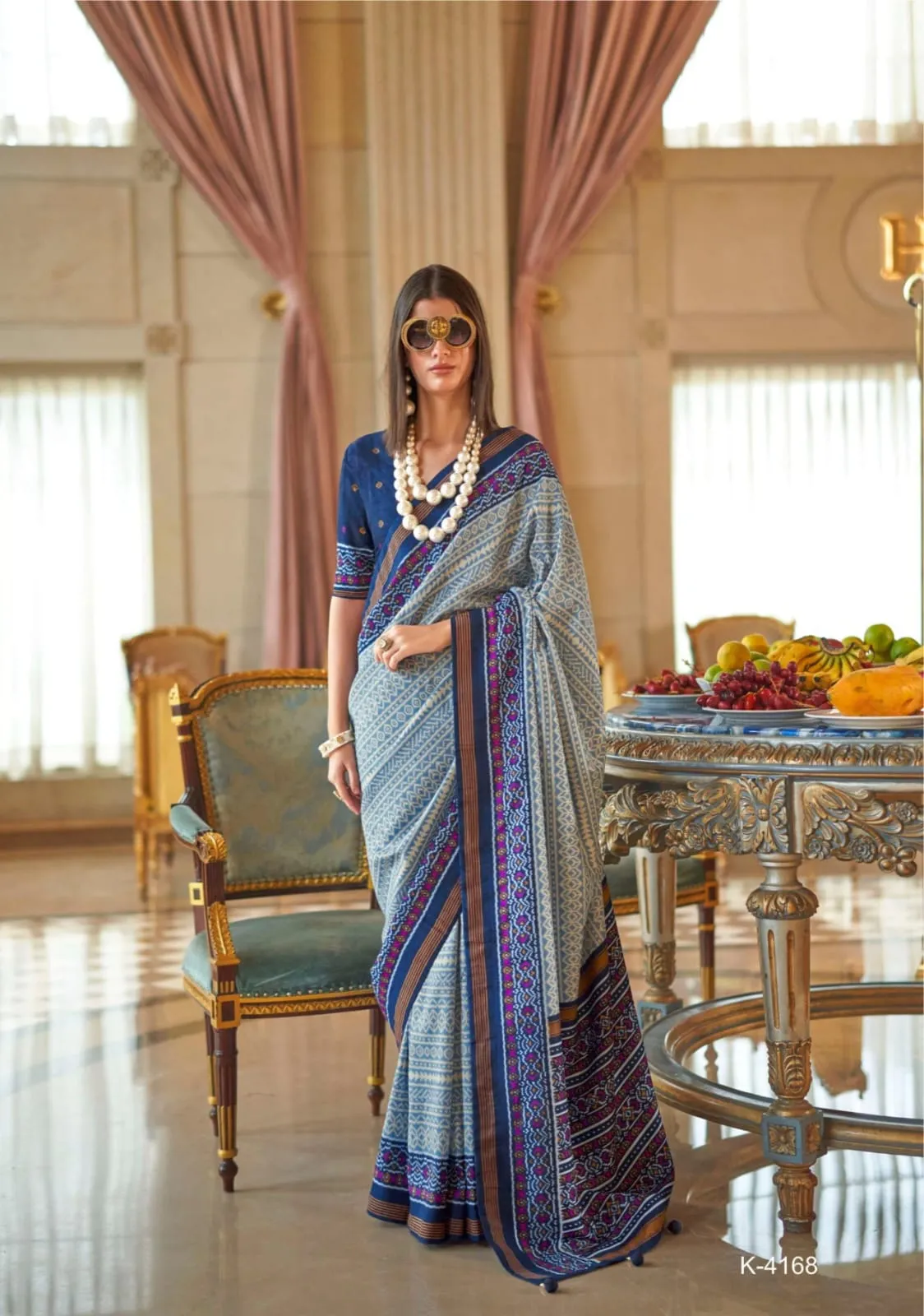 Ikkat Silk Printed Saree Collection
