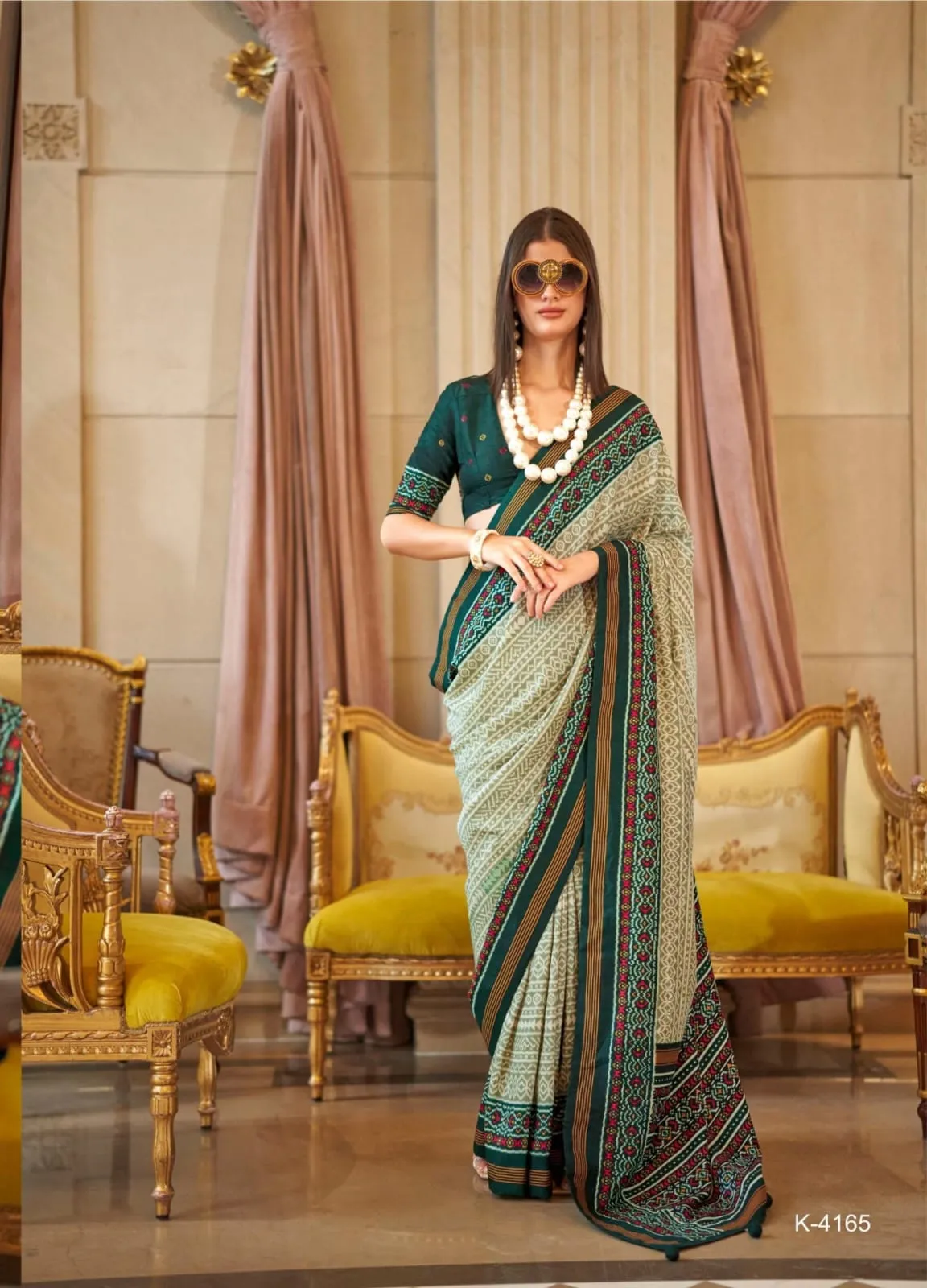 Ikkat Silk Printed Saree Collection