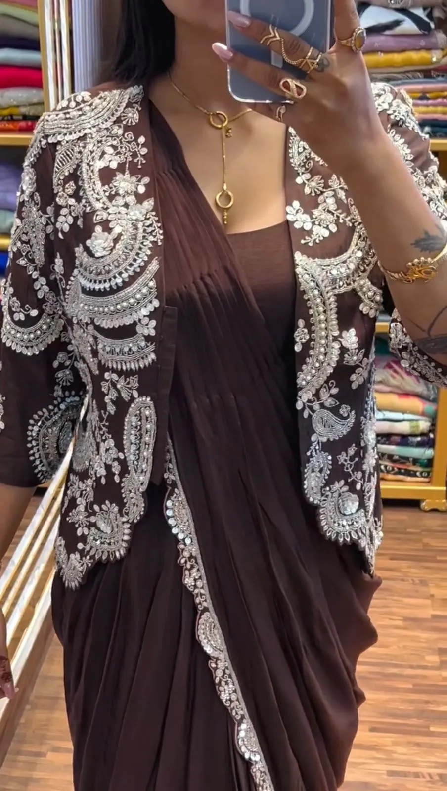 Indo Western Ready to Wear Saree Design