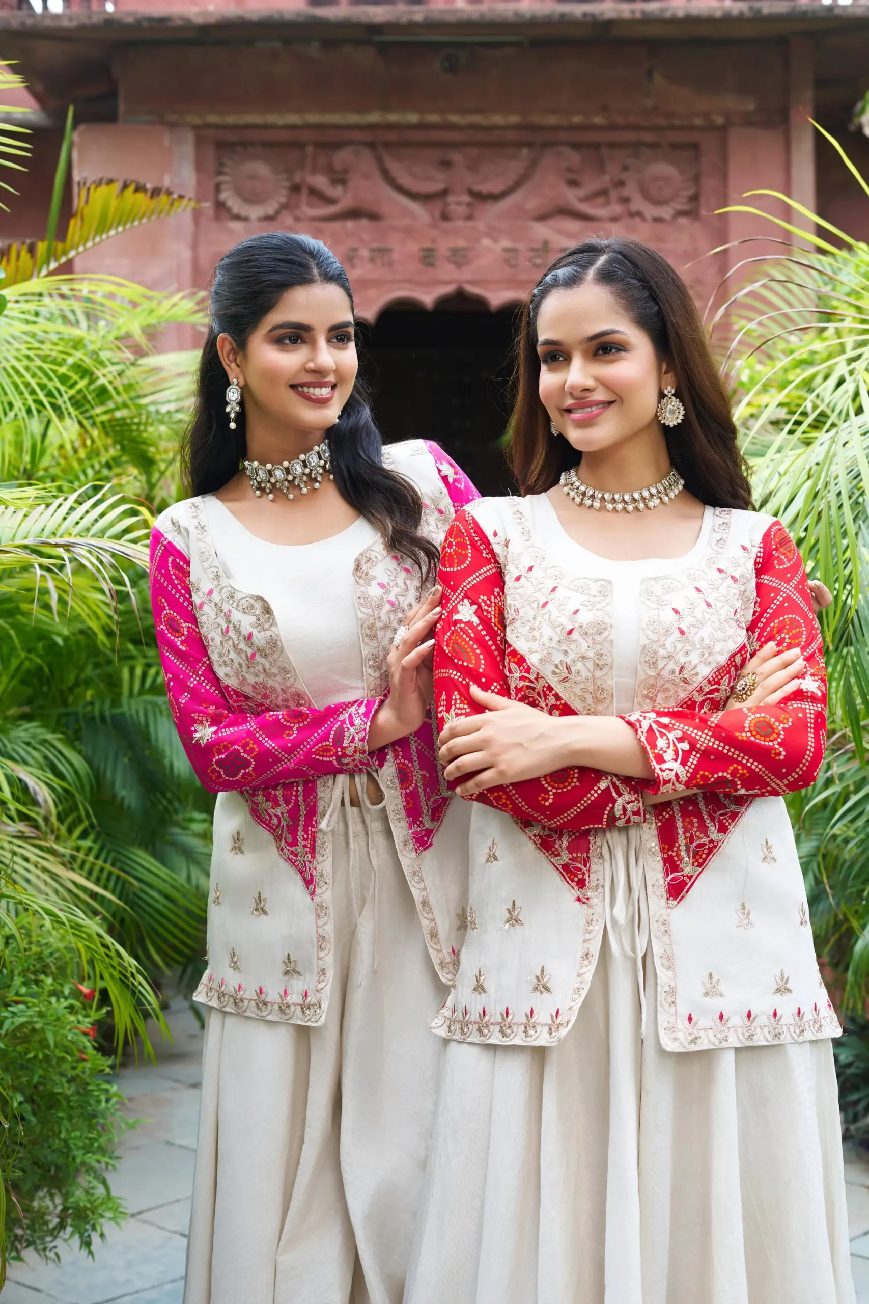 Indo Western with Bandhej Jacket for Wedding