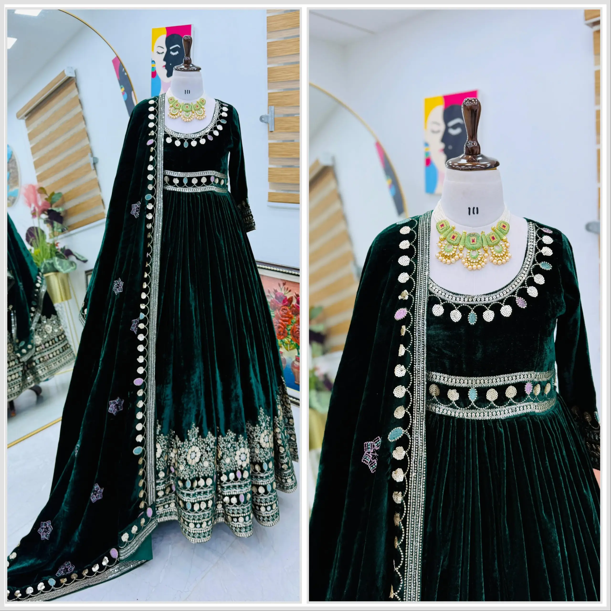 Kriti Sanon Inspired Velvet Anarkali Suit