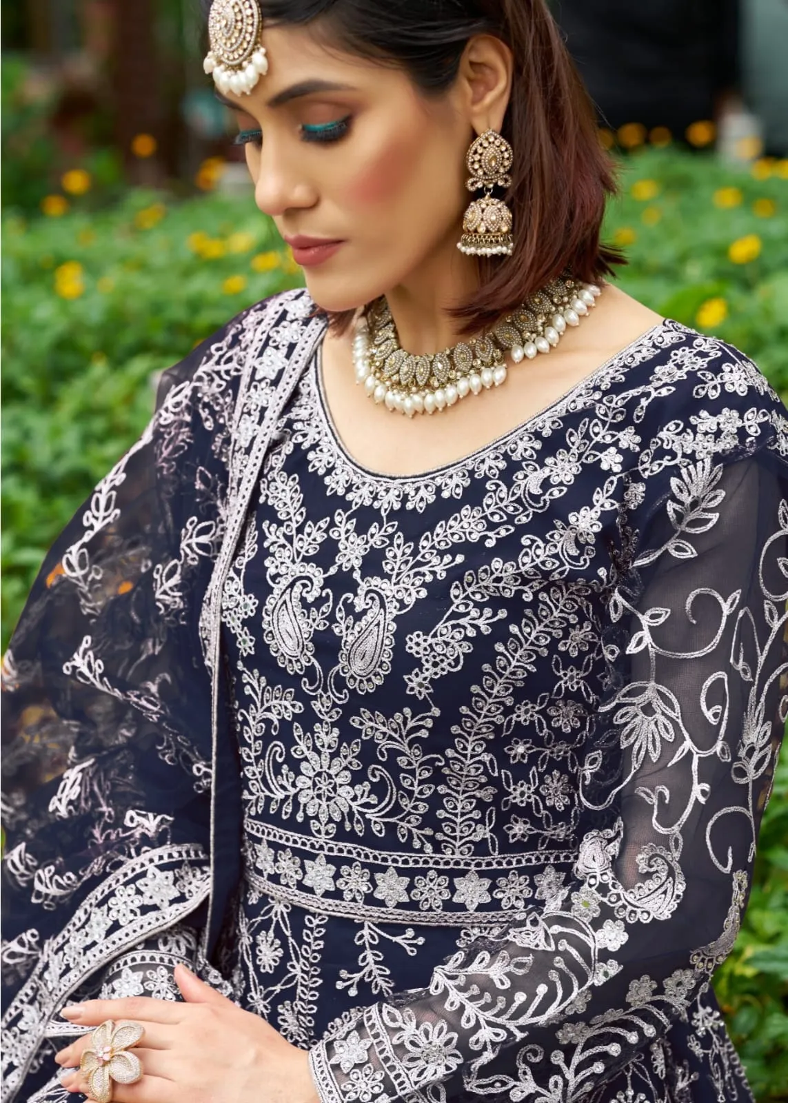 Net Embroidery Anarkali Dress