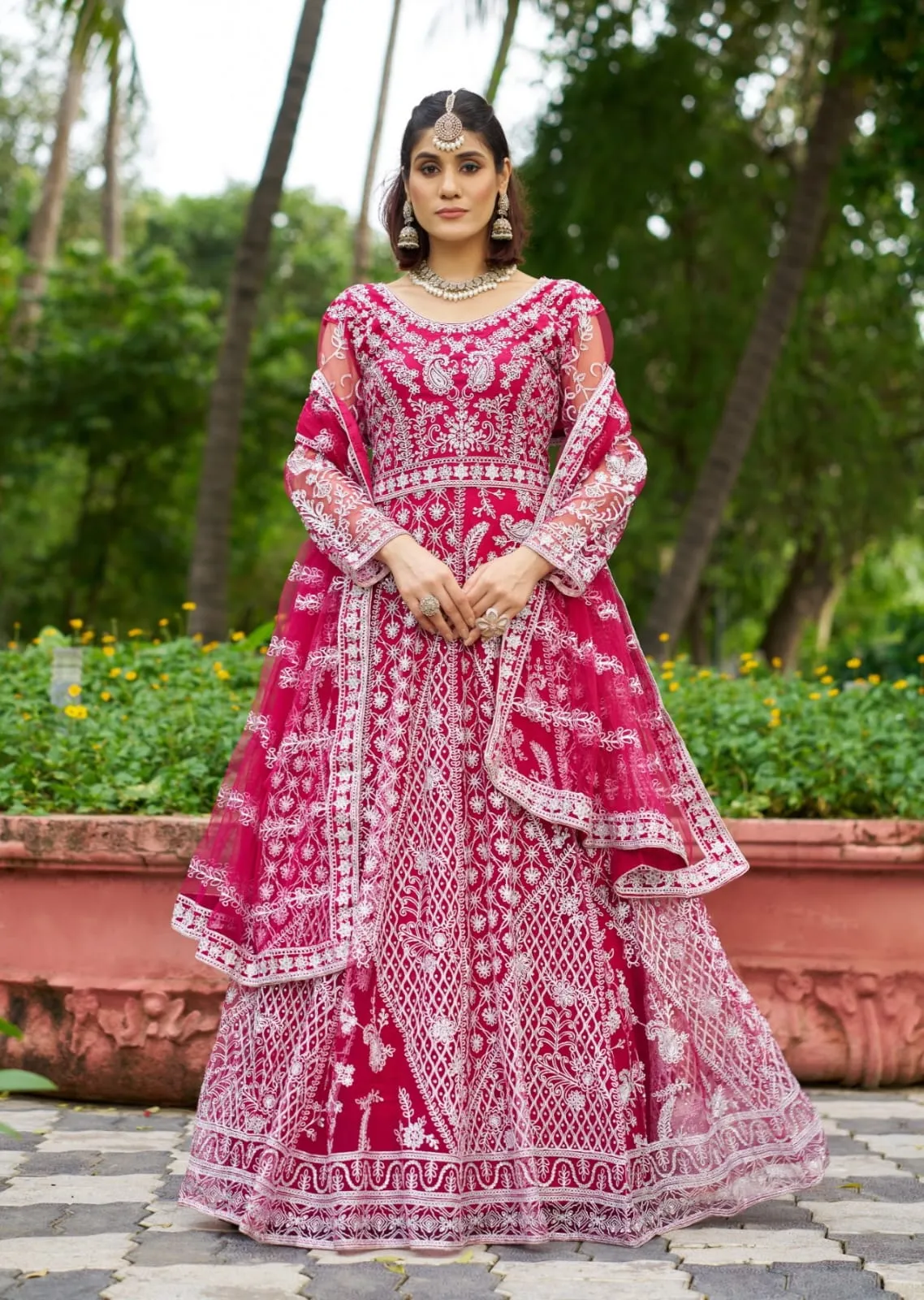 Net Embroidery Anarkali Dress