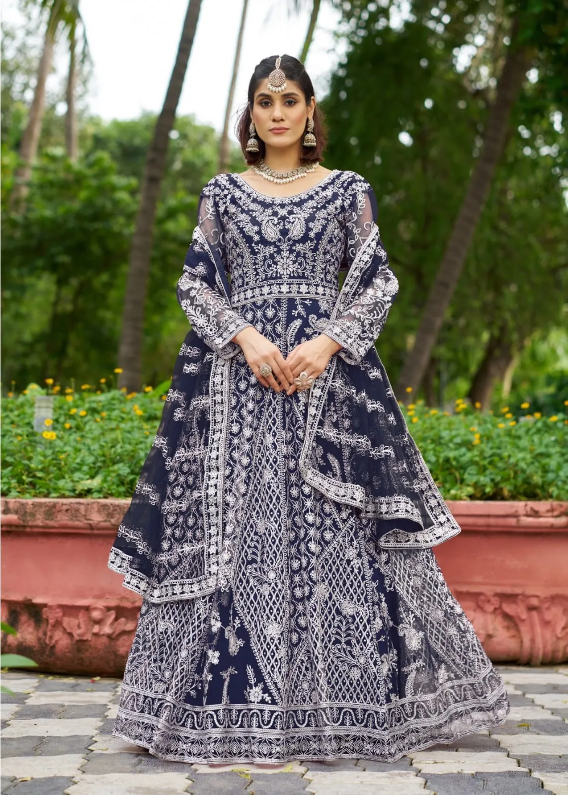 Net Embroidery Anarkali Dress
