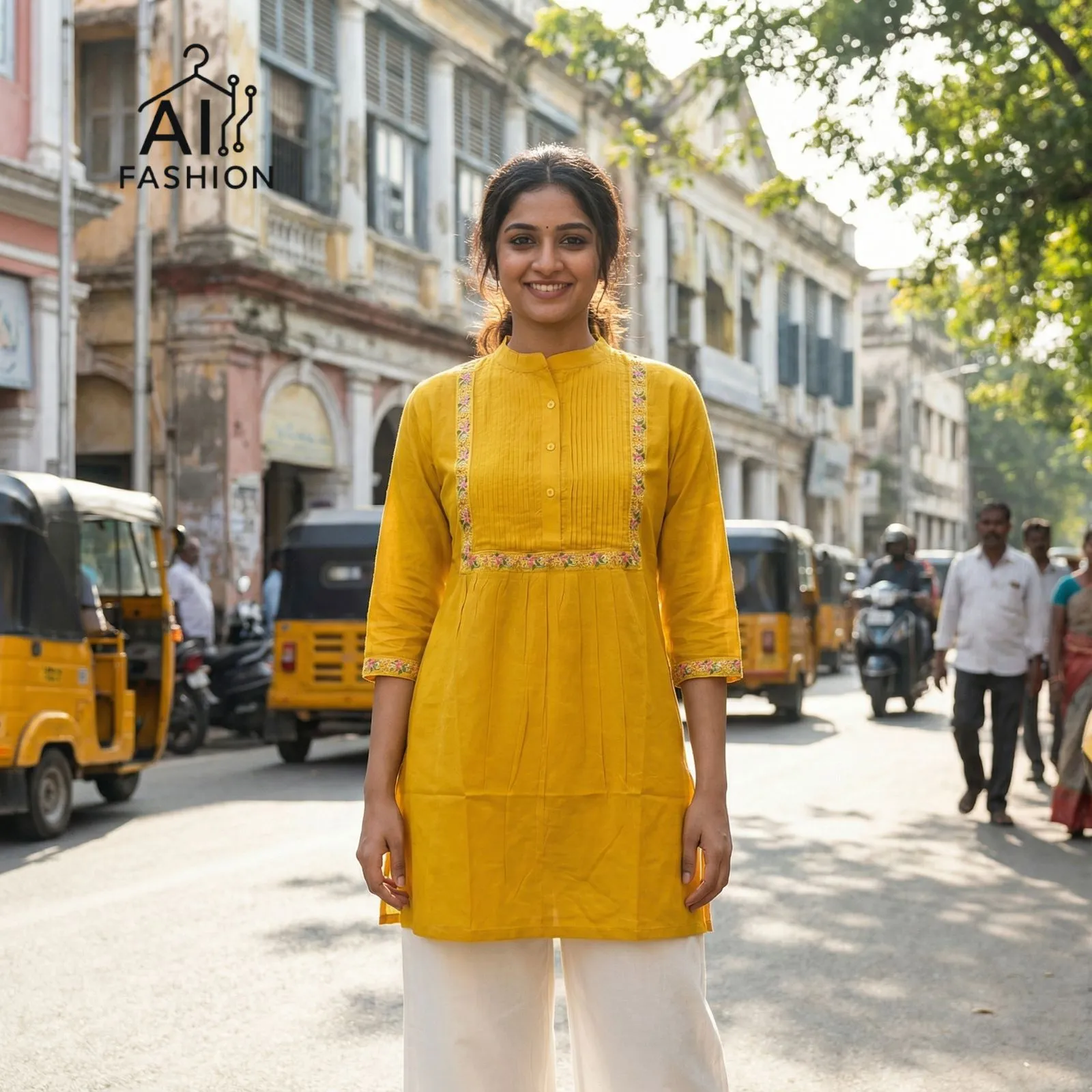 Office Wear Western Top with Embroidery