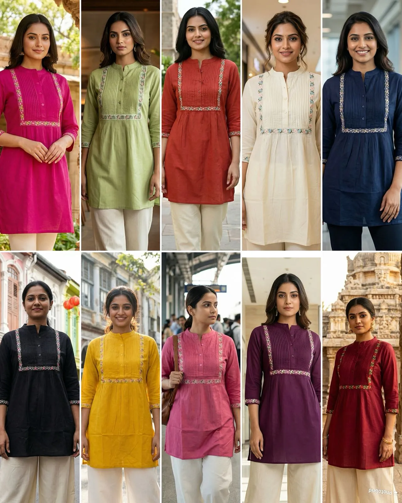 Office Wear Western Top with Embroidery