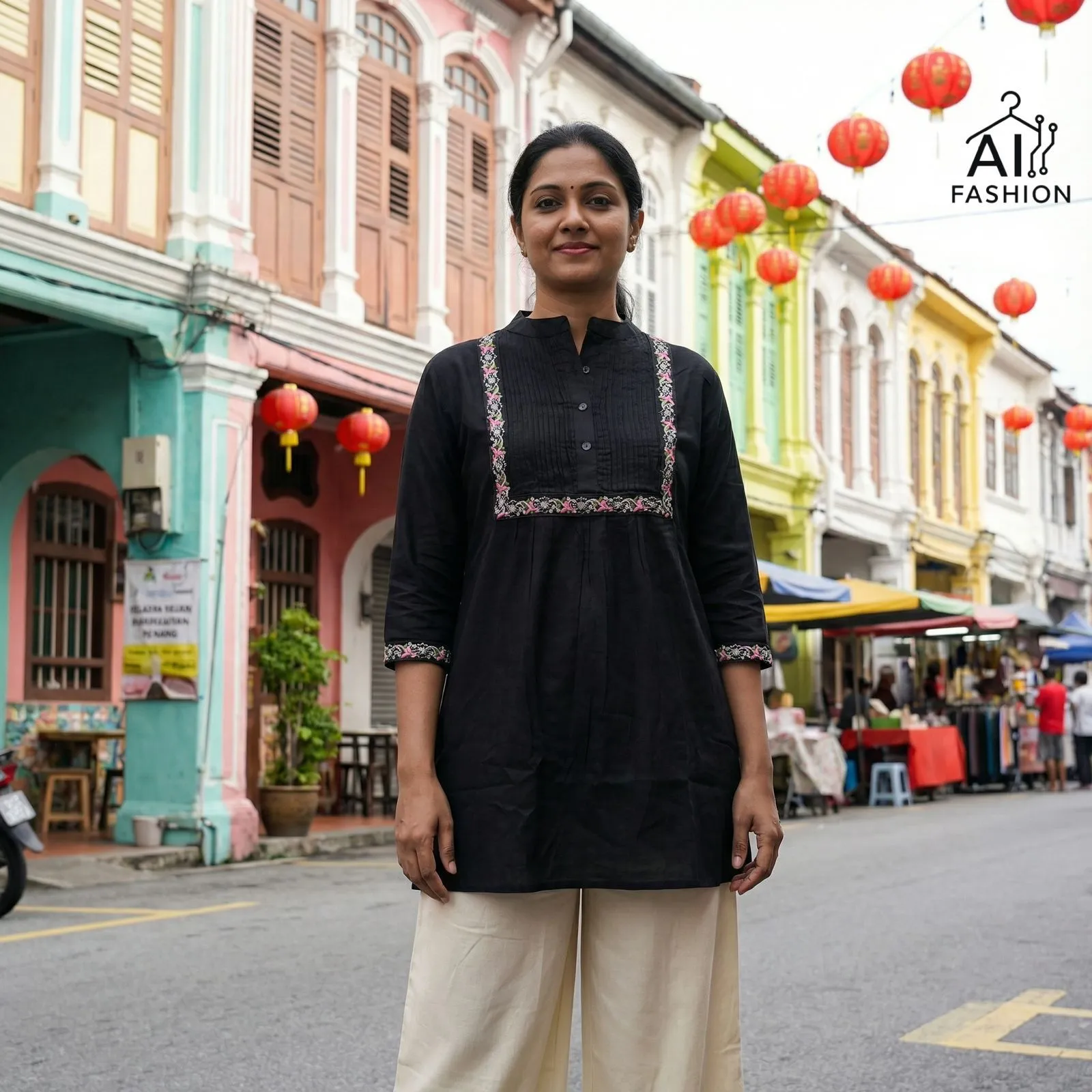 Office Wear Western Top with Embroidery