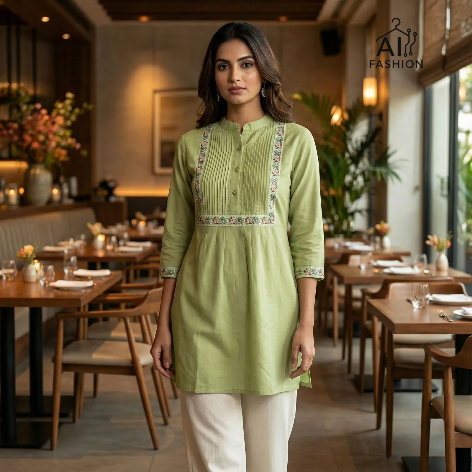 Office Wear Western Top with Embroidery