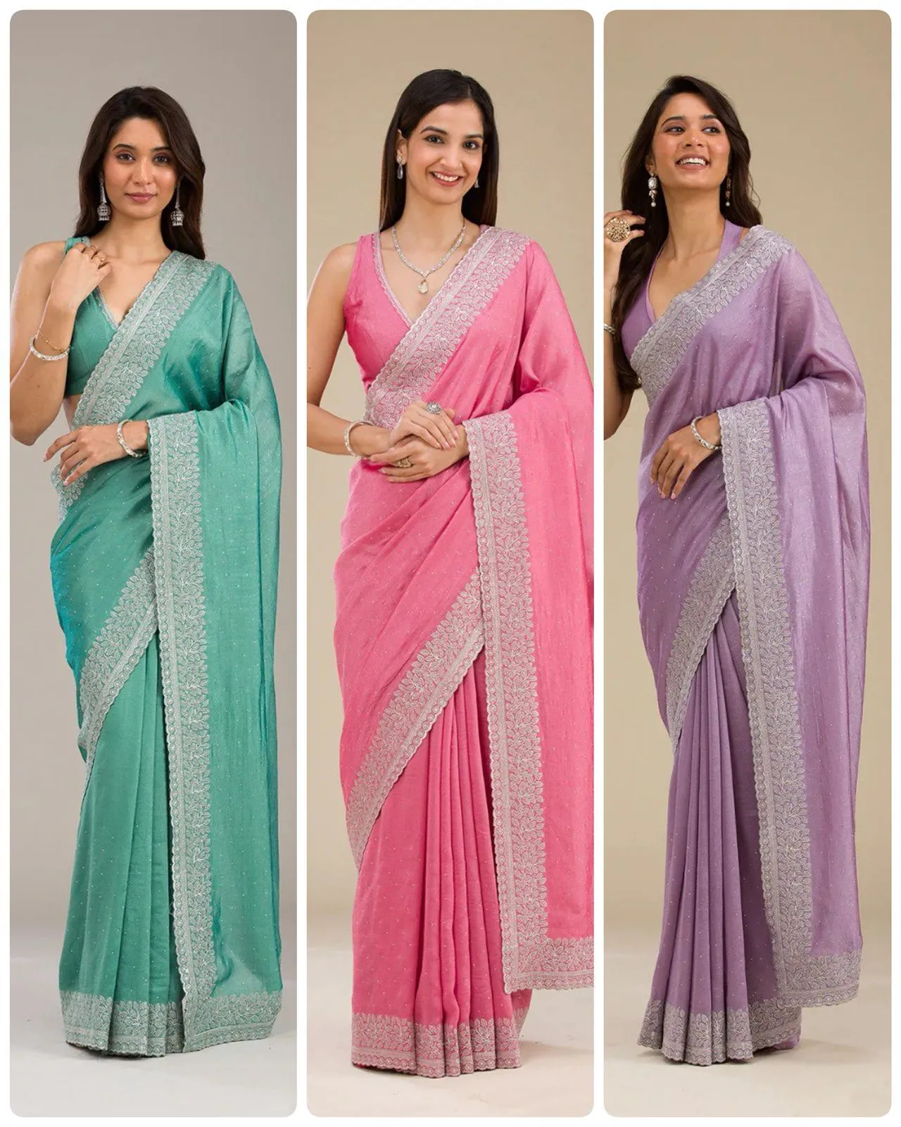 Pastel Color Border Saree