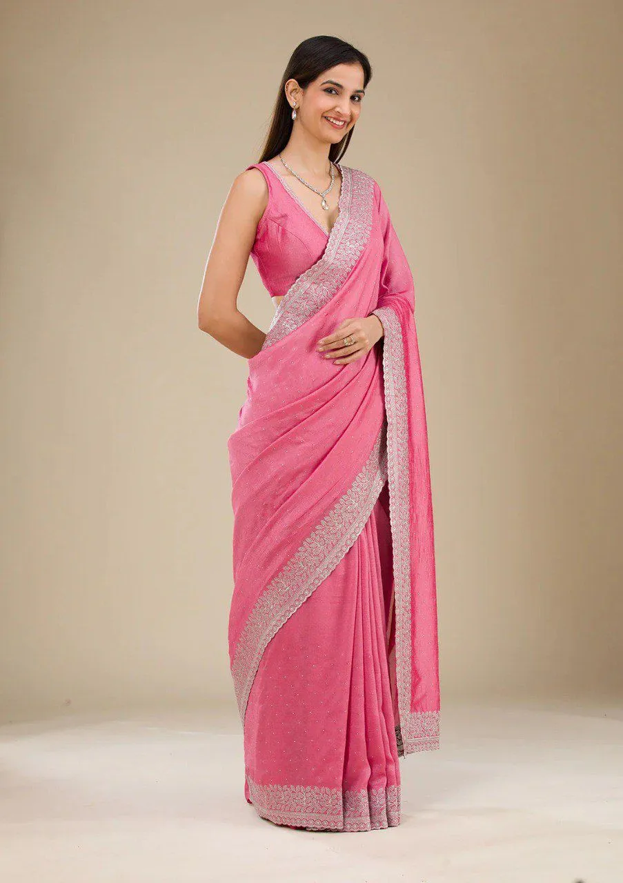 Pastel Color Border Saree