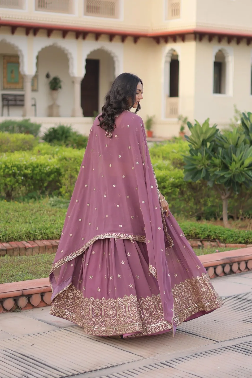 Pastel Purple Embroidery Lehenga Under 2000