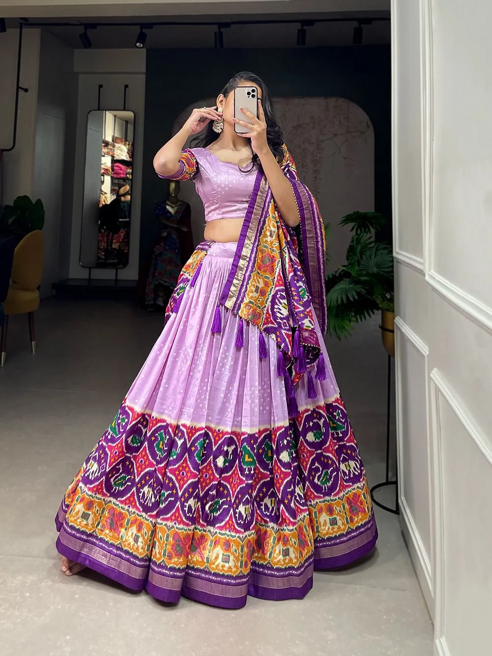 Patola Printed Lehenga Choli Purple