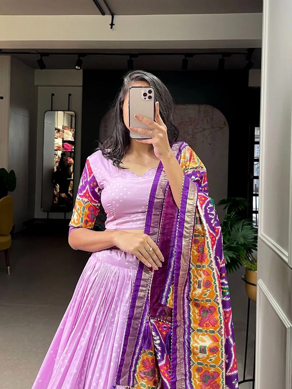 Patola Printed Lehenga Choli Purple