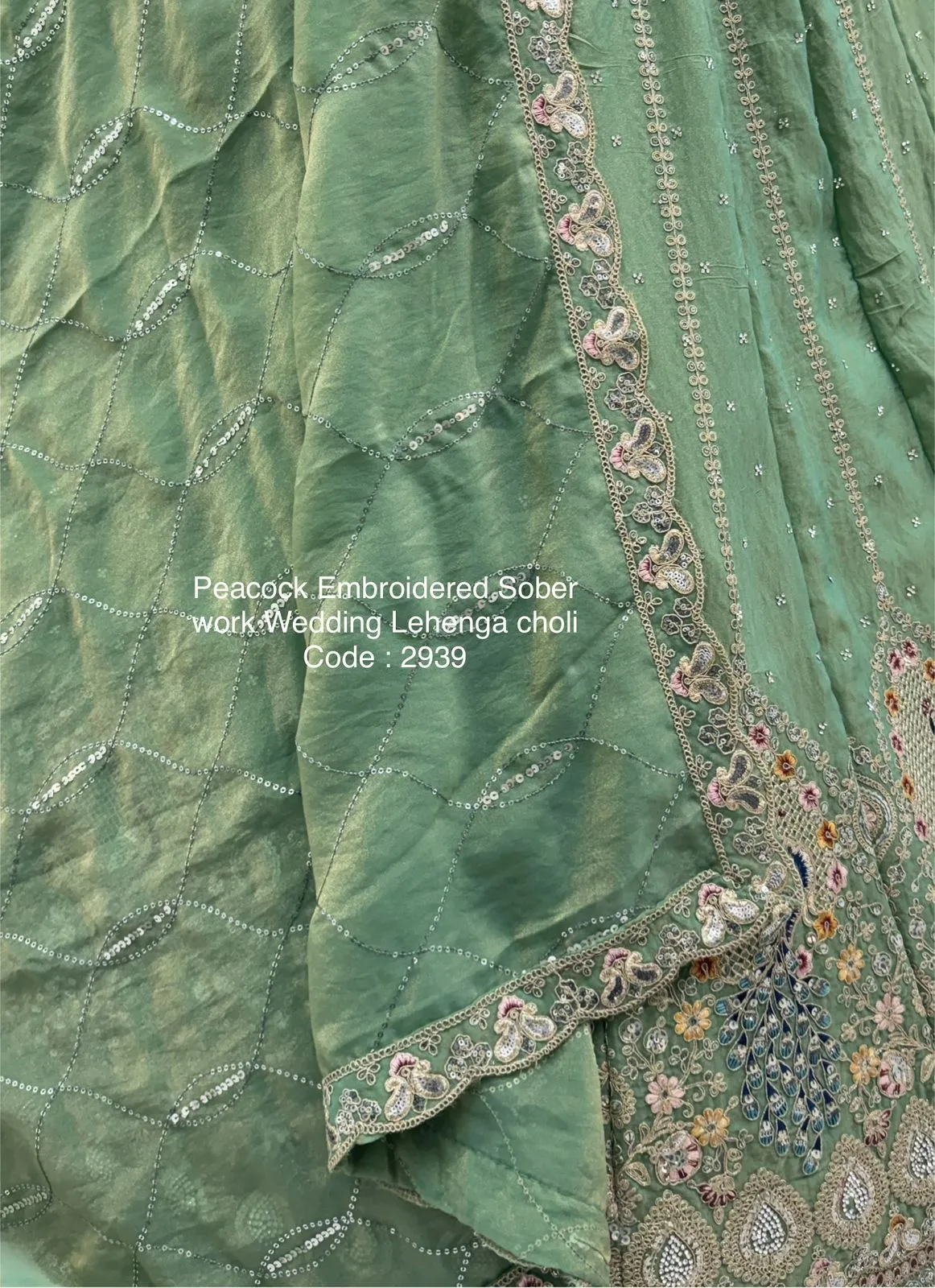 Peacock Embroidery Bridal Lehenga
