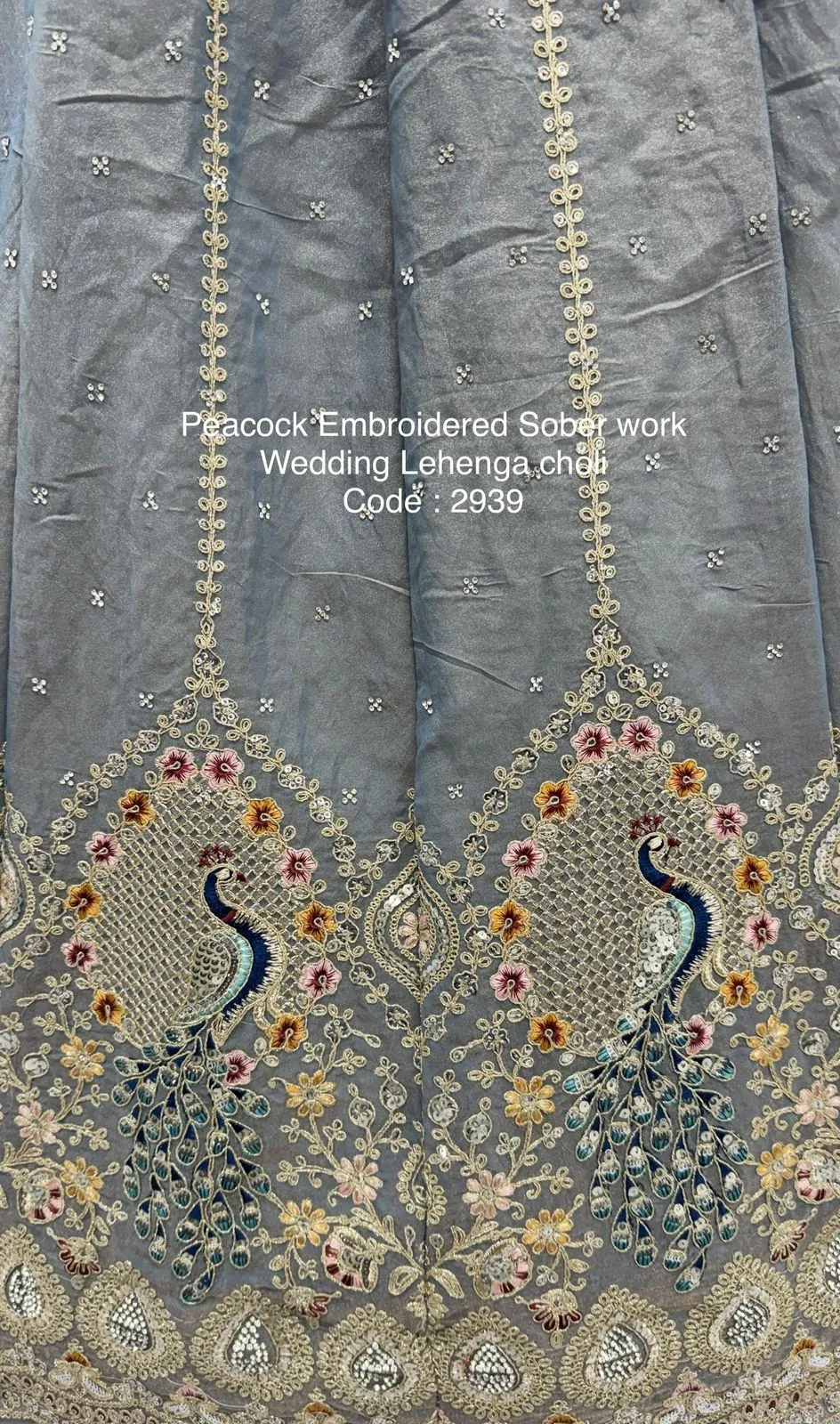 Peacock Embroidery Bridal Lehenga