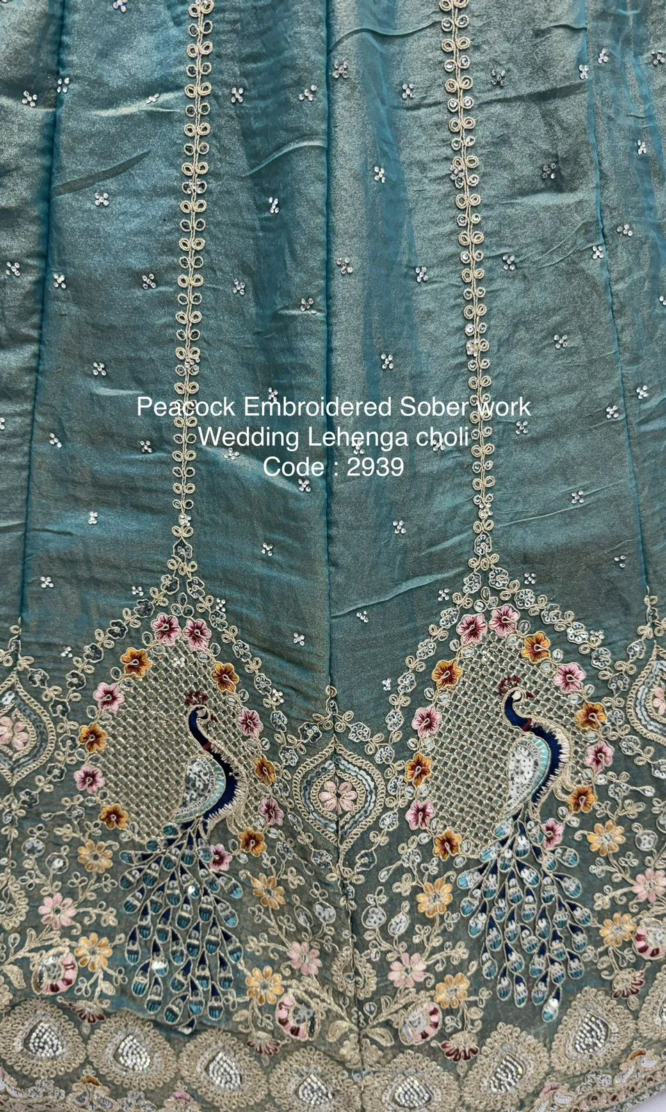Peacock Embroidery Bridal Lehenga