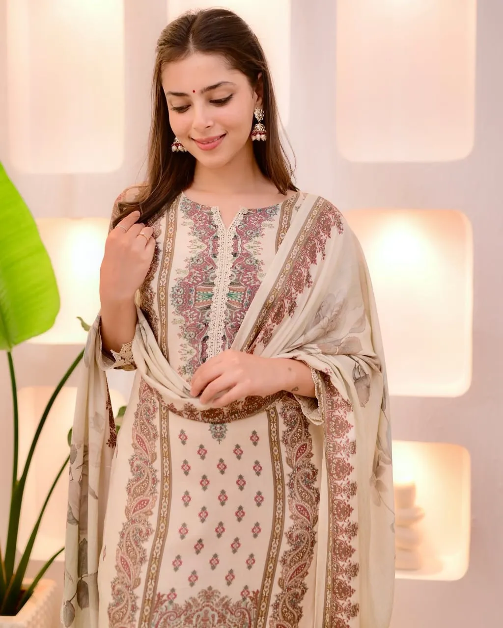 Plus Size Pakistani Printed Salwar Suit