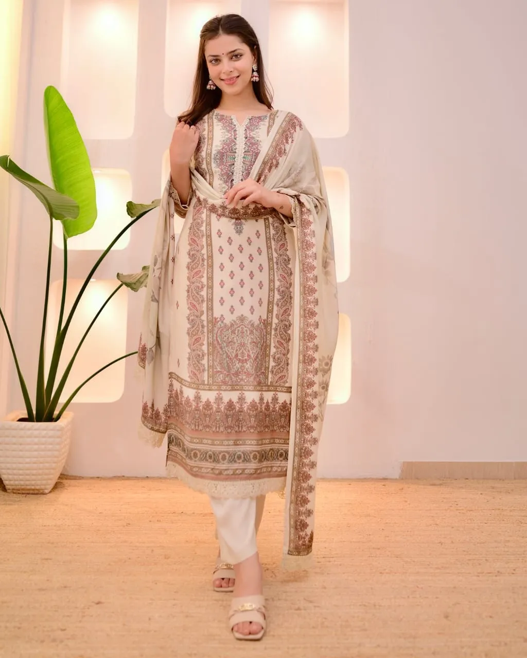 Plus Size Pakistani Printed Salwar Suit