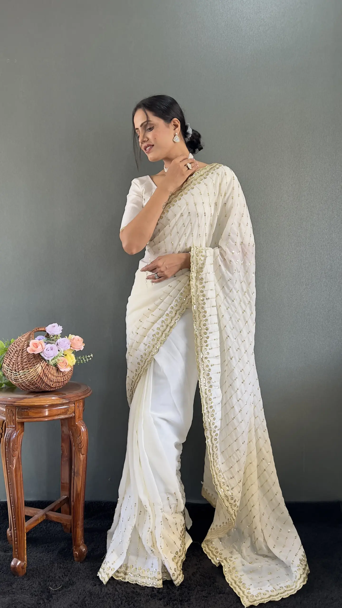 Premium Sequence Readymade Saree