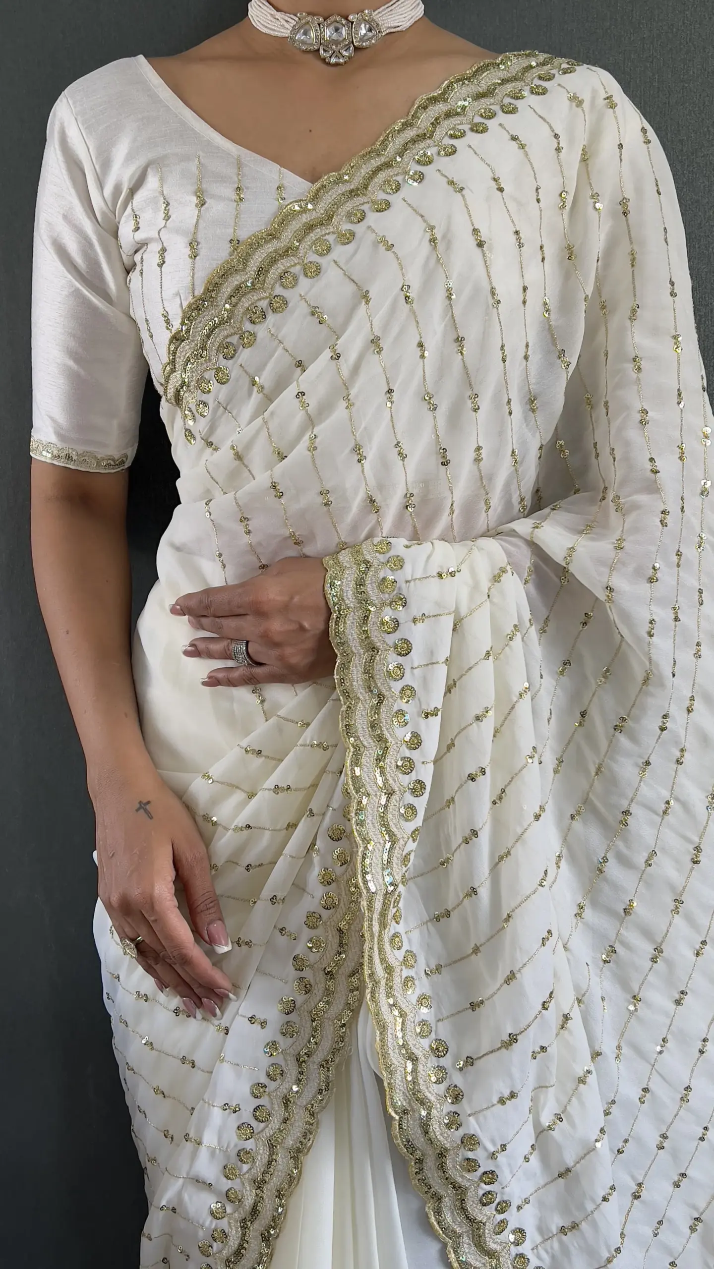Premium Sequence Readymade Saree