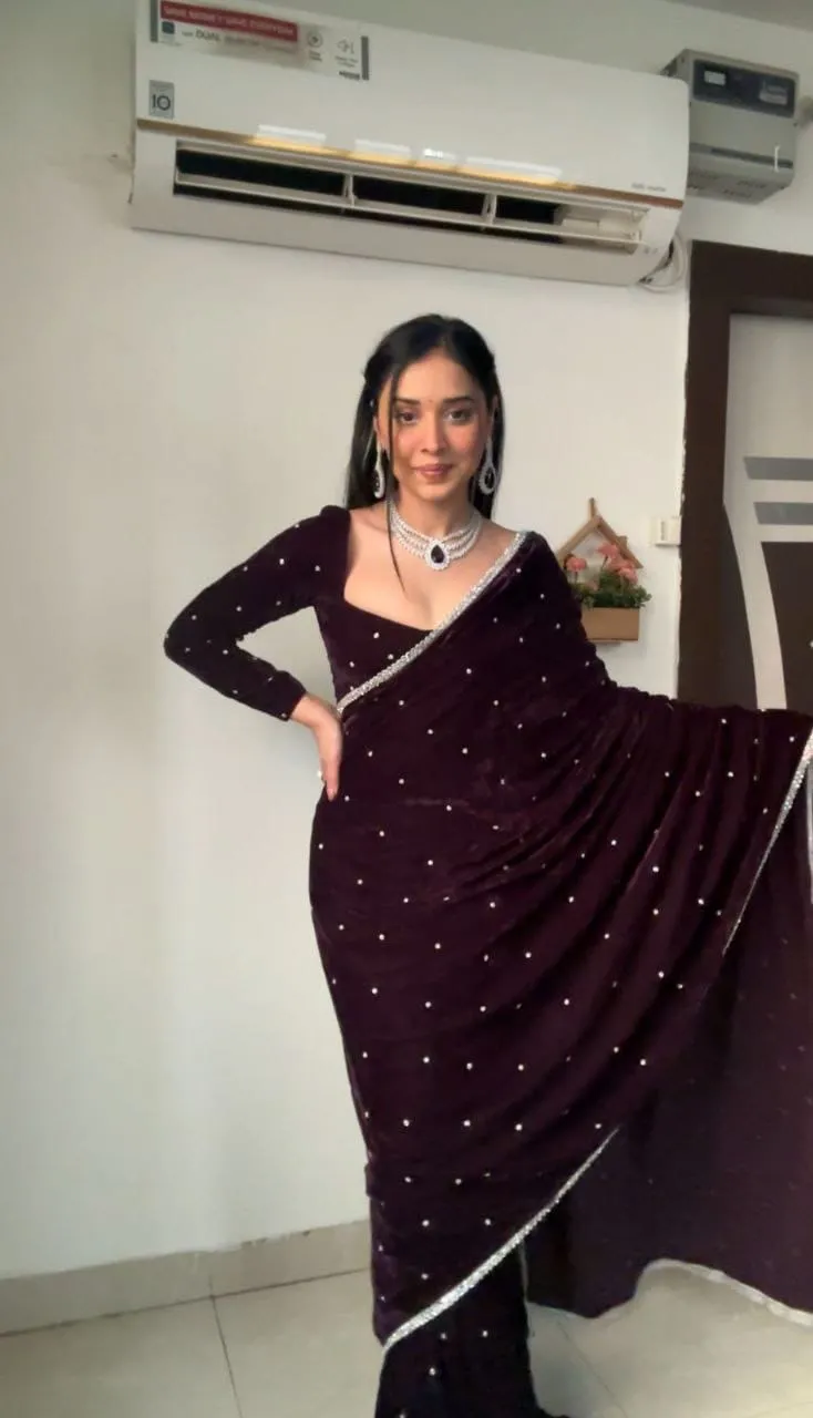 Premium Velvet Readymade Saree