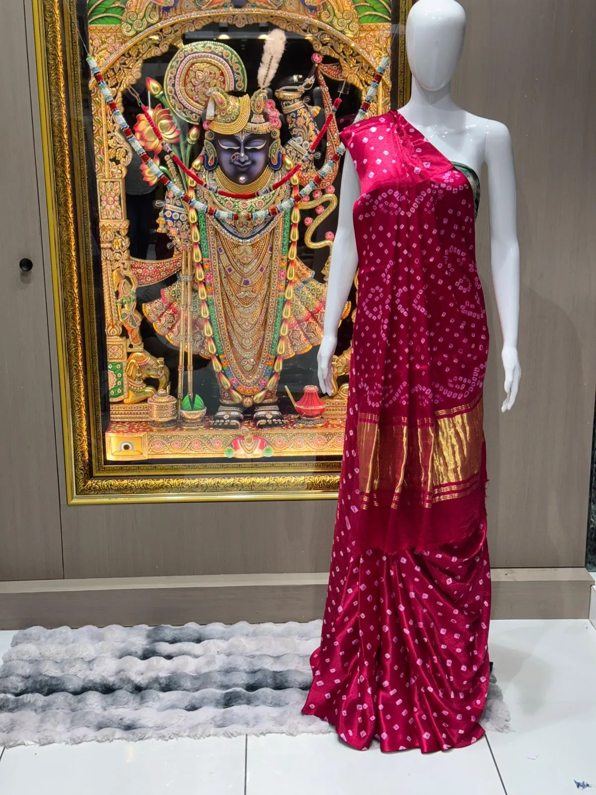 Pure Gaji Silk Bandhani Saree
